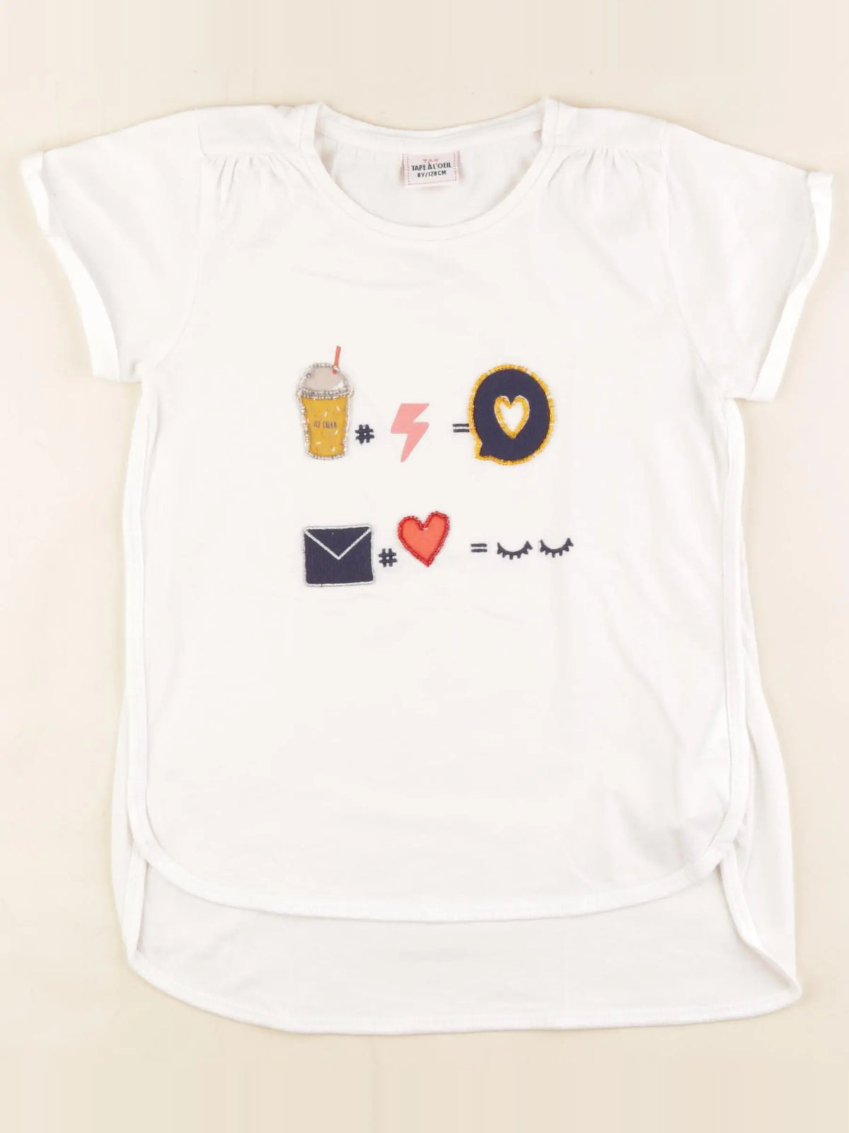 Tape à l'oeil - tee-shirt blanc - 8 ans