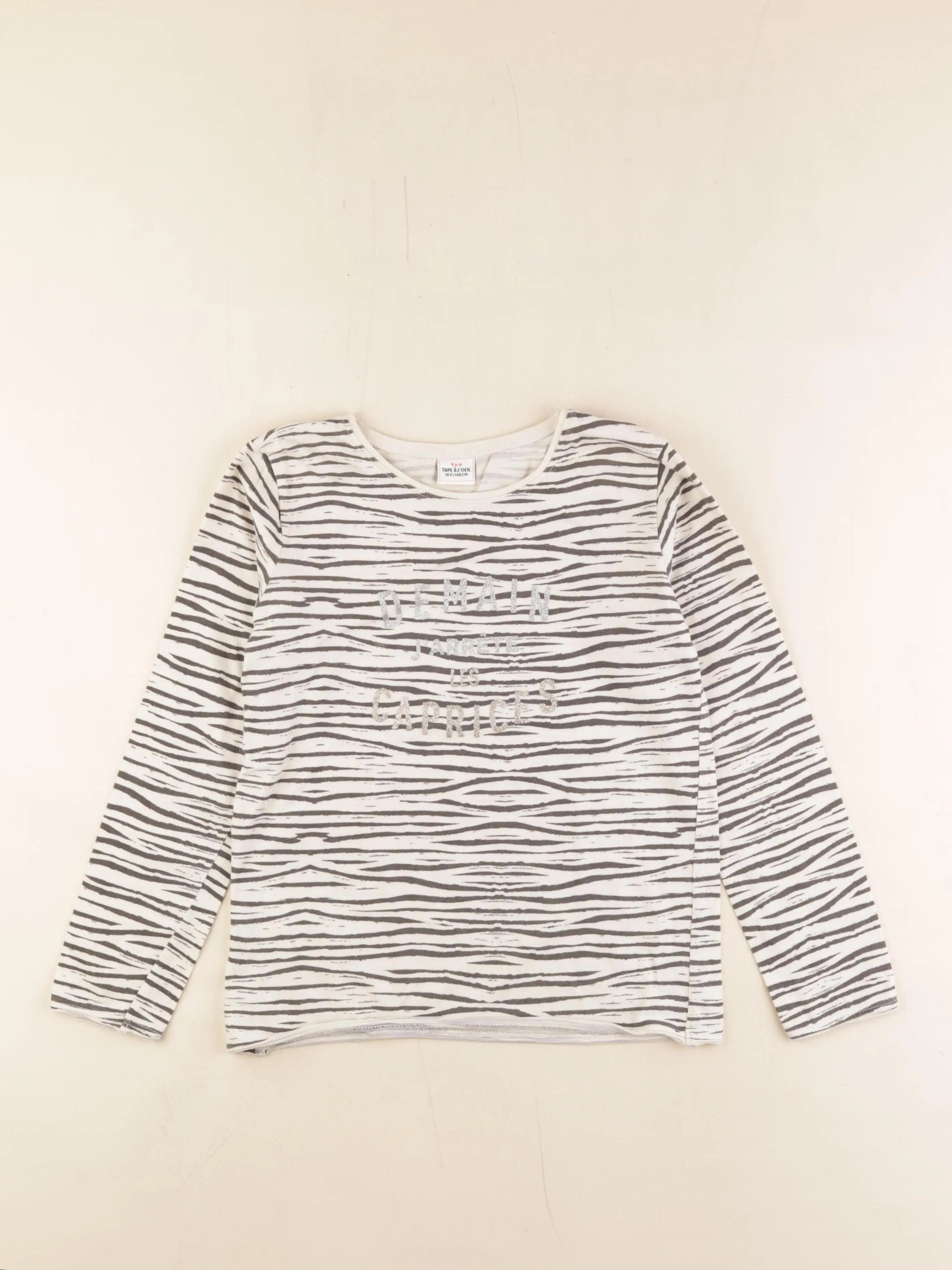 Tape à l'oeil - tee-shirt beige, gris - 10 ans