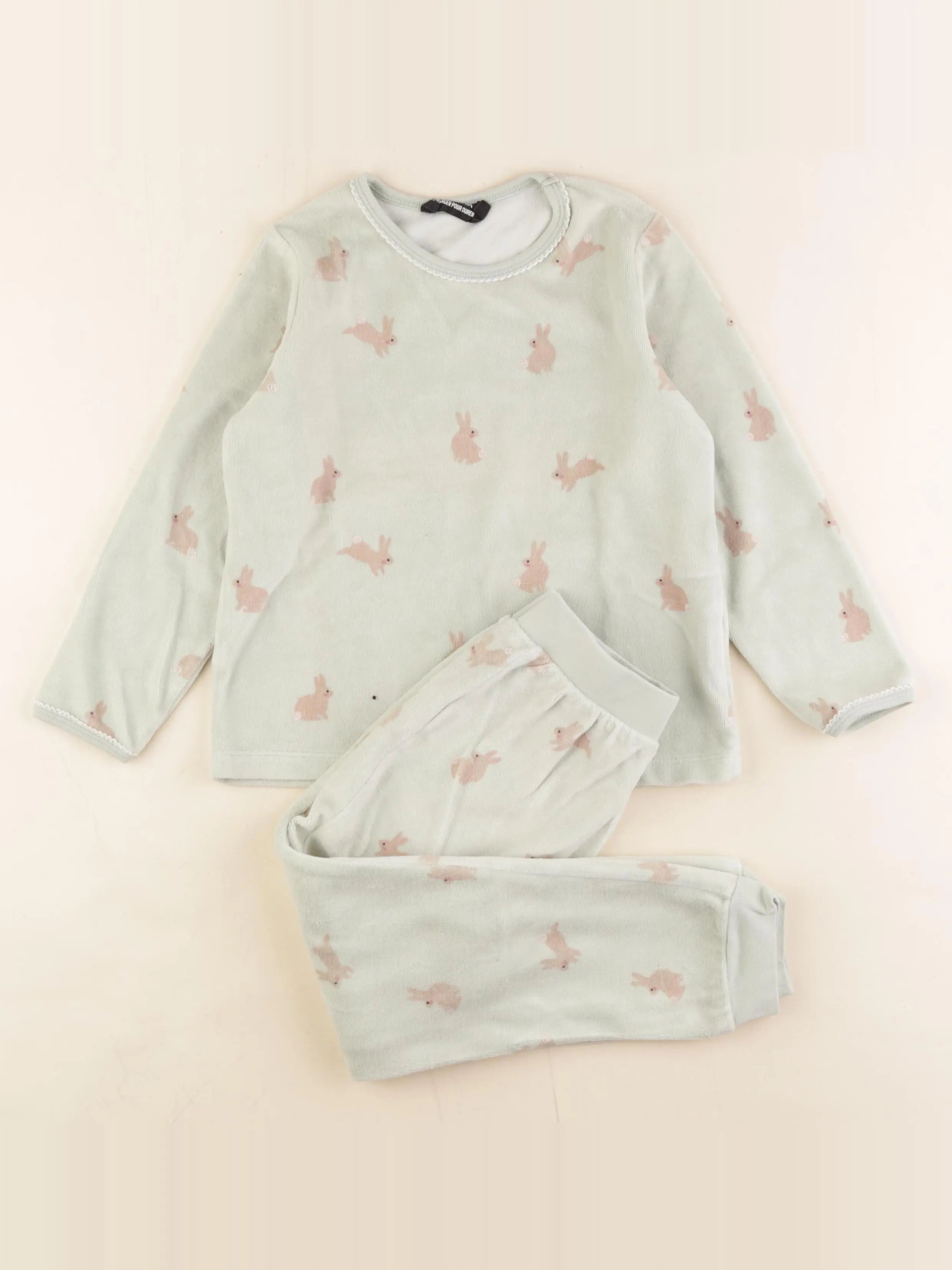 Monoprix - pyjama velours vert - 6 ans