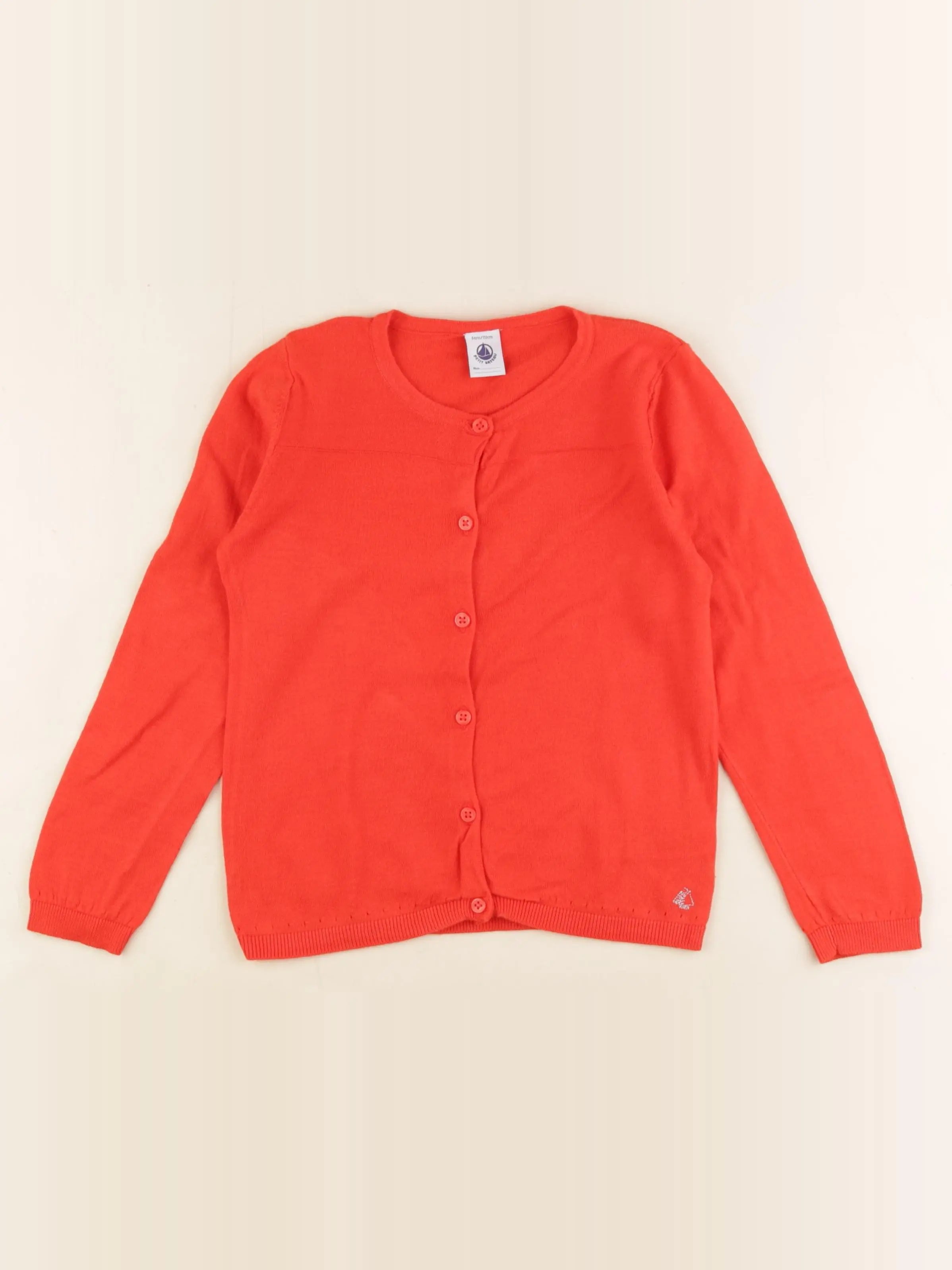 Petit Bateau - gilet orange - 6 ans