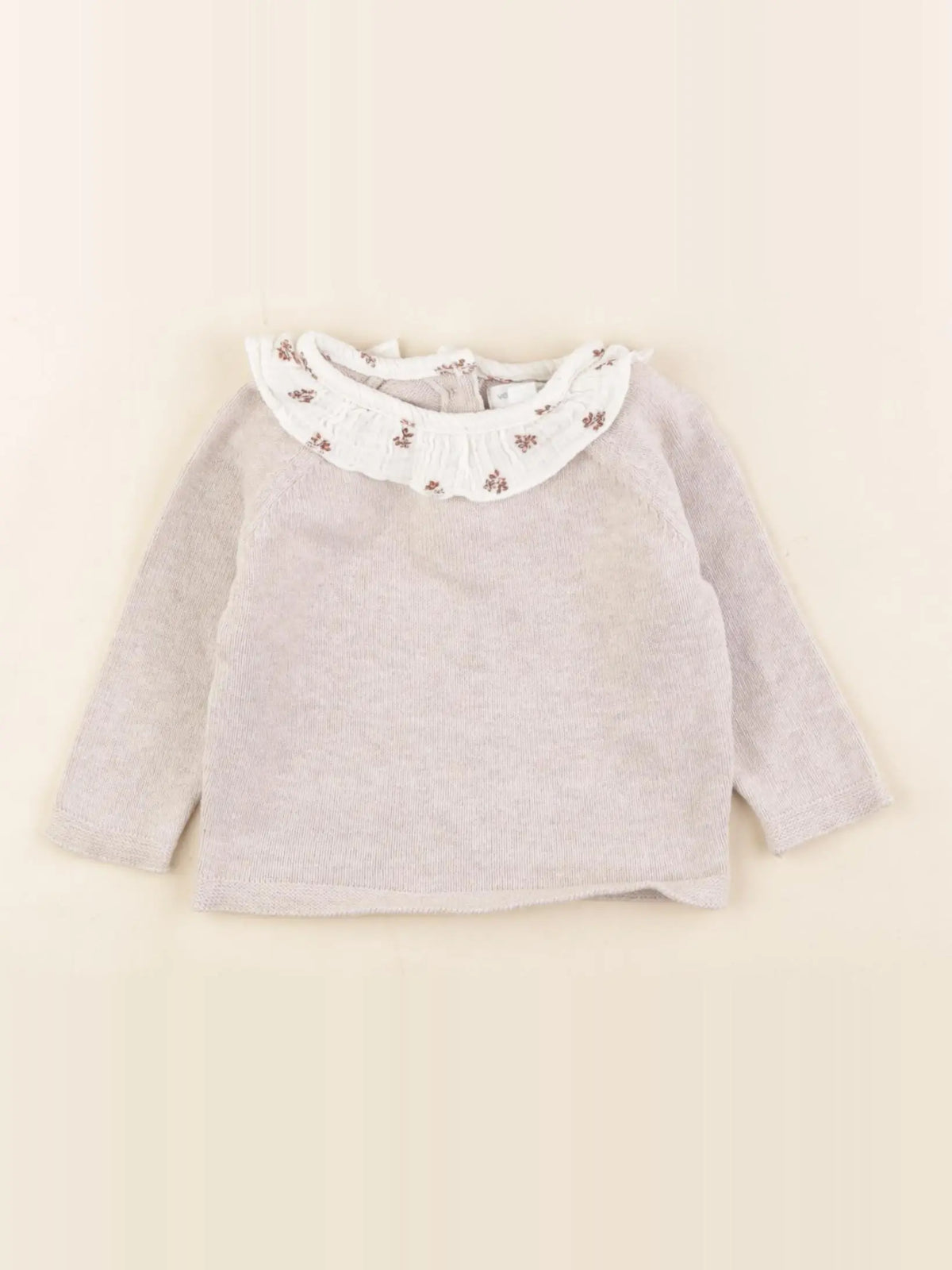 Vertbaudet - pull beige - 6 mois