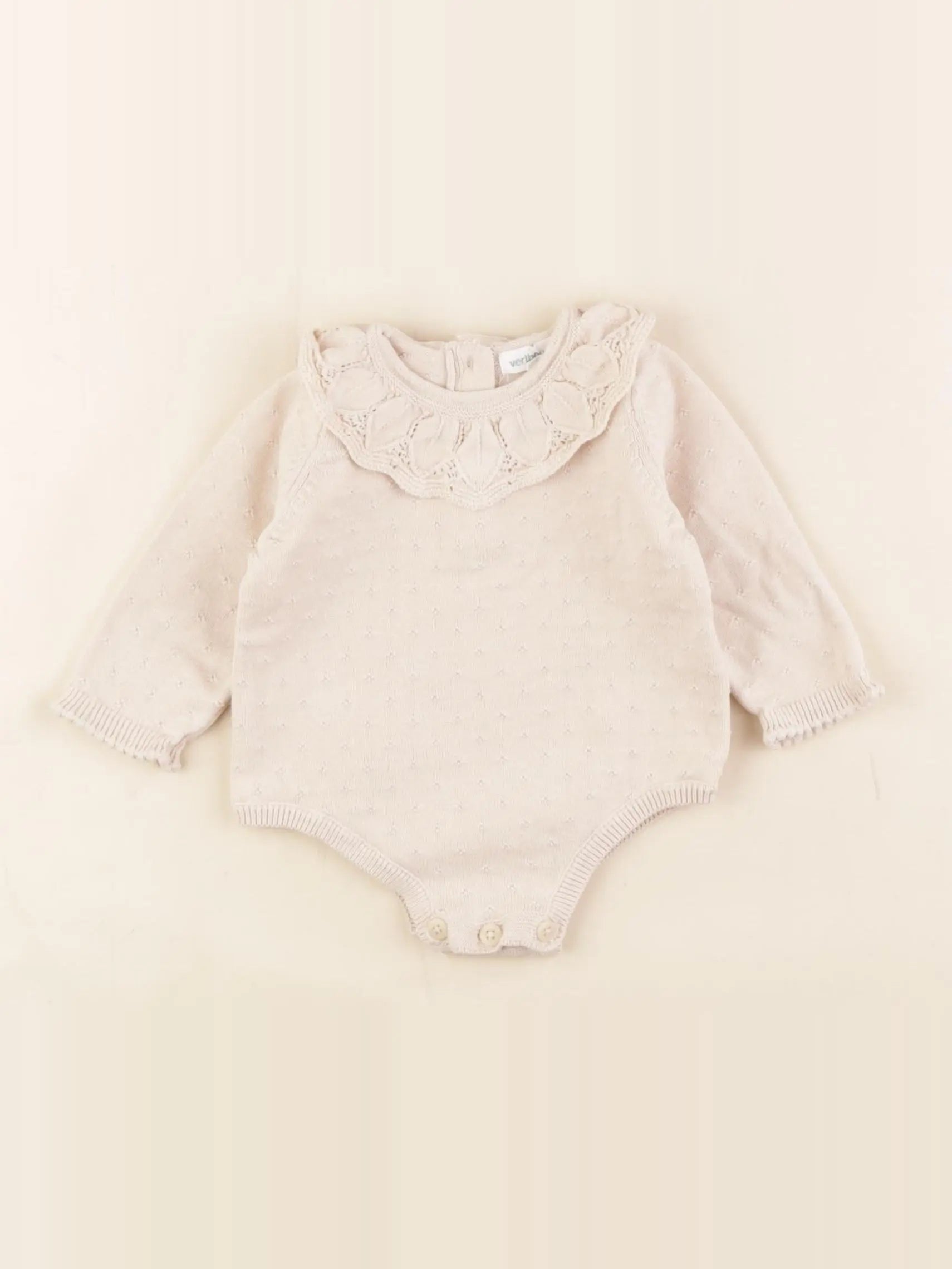 Vertbaudet - combinaison beige - 3 mois