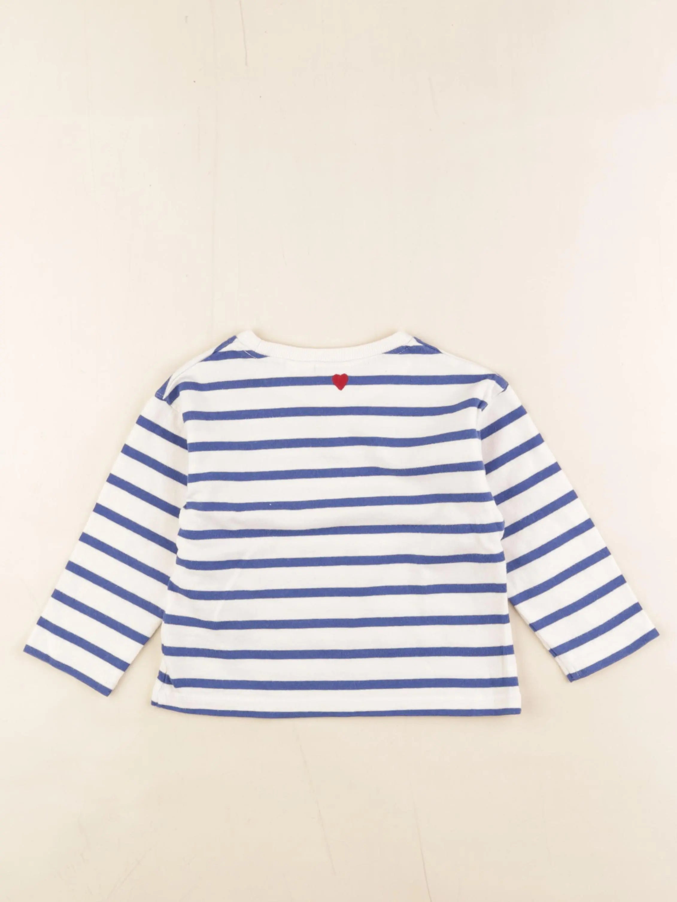 Zara - tee-shirt bleu, blanc - 2 ans