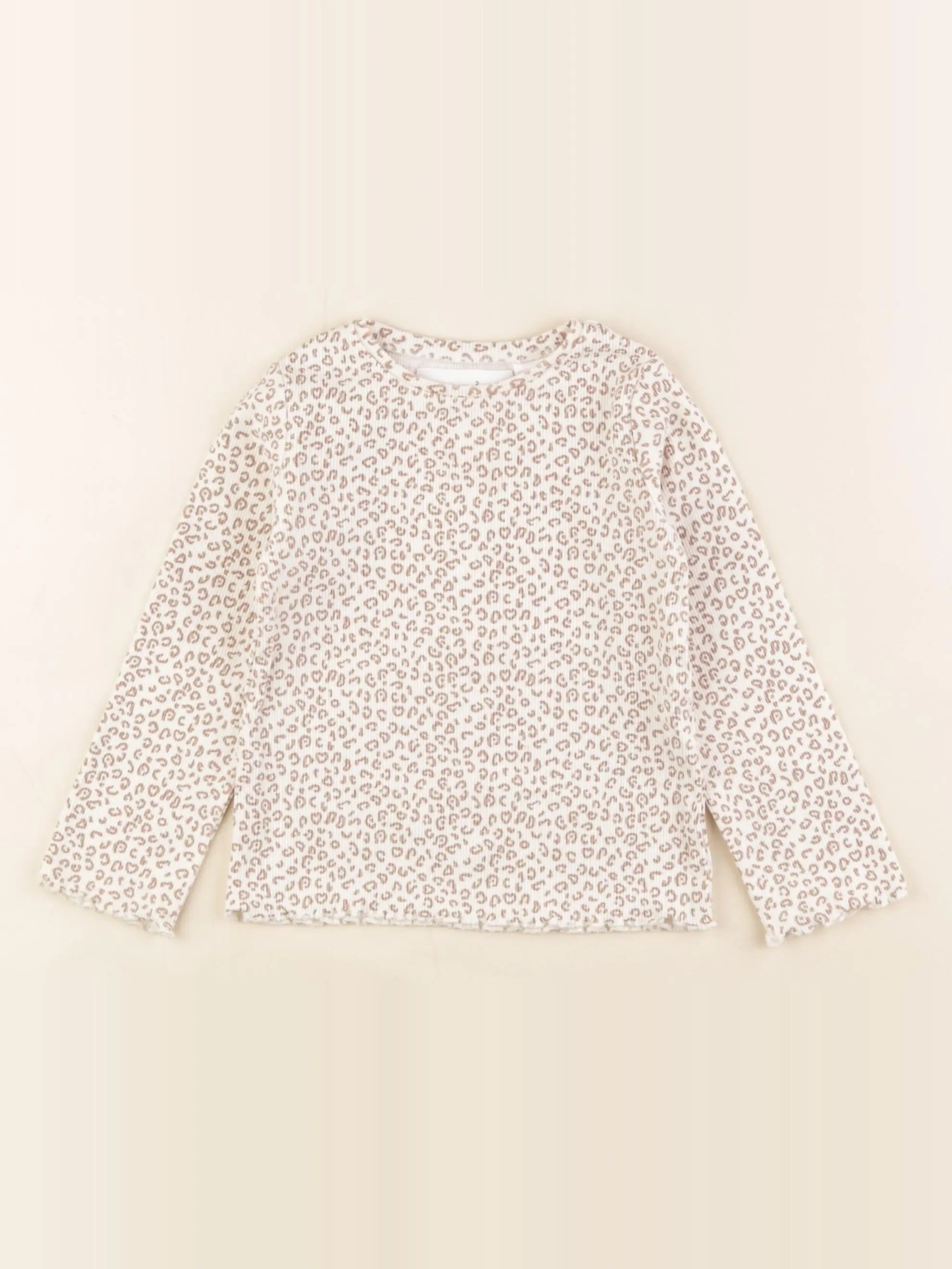 Zara - tee-shirt beige, marron - 2 ans