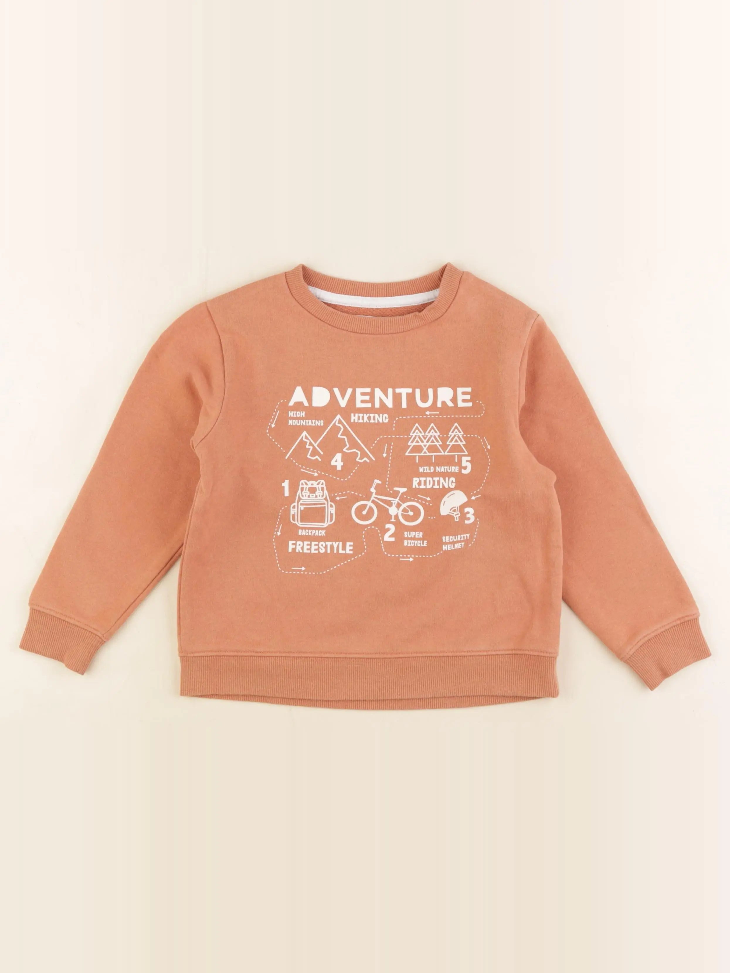 Vertbaudet - sweat marron - 5 ans