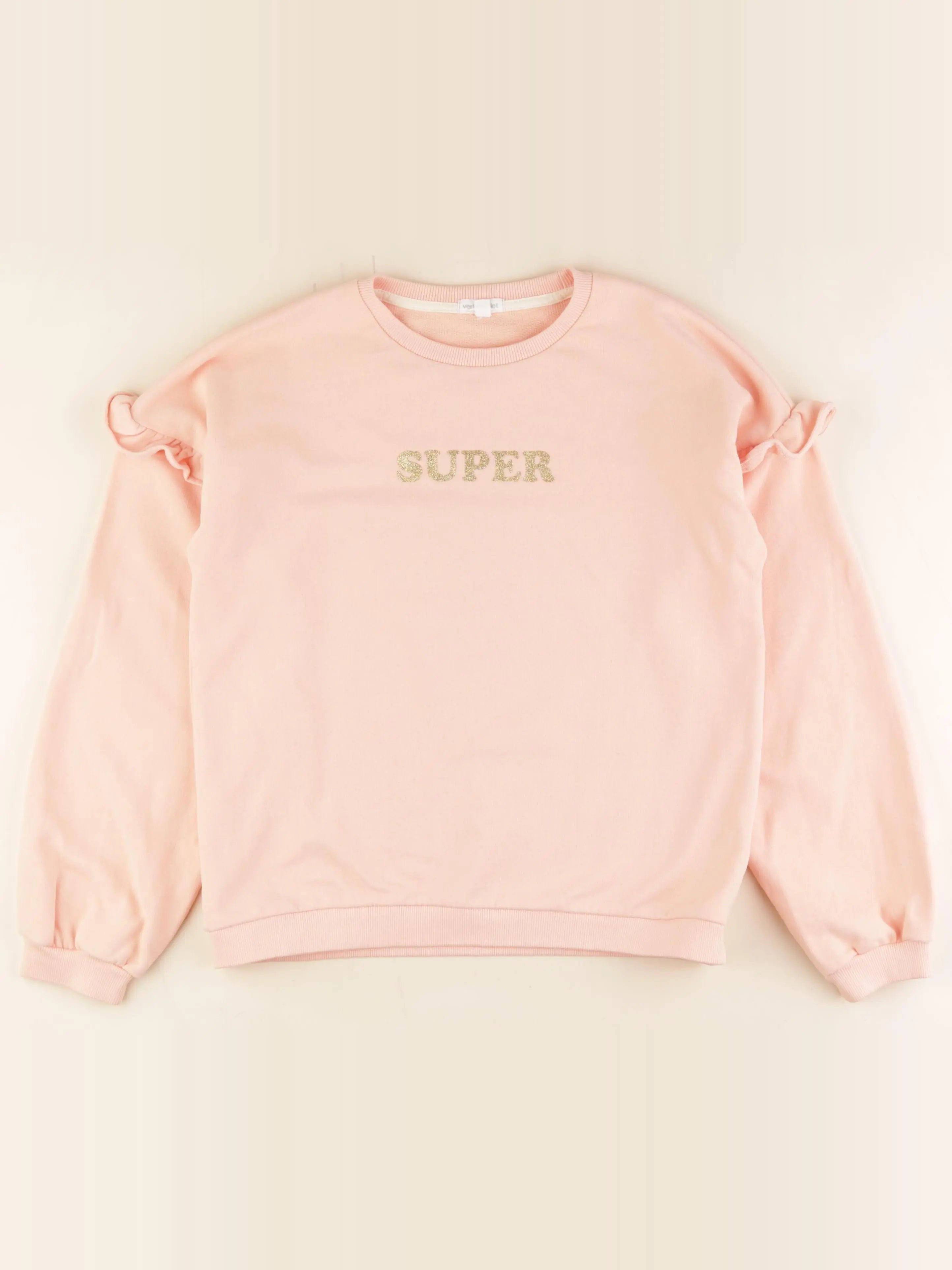 Vertbaudet - sweat orange - 14 ans
