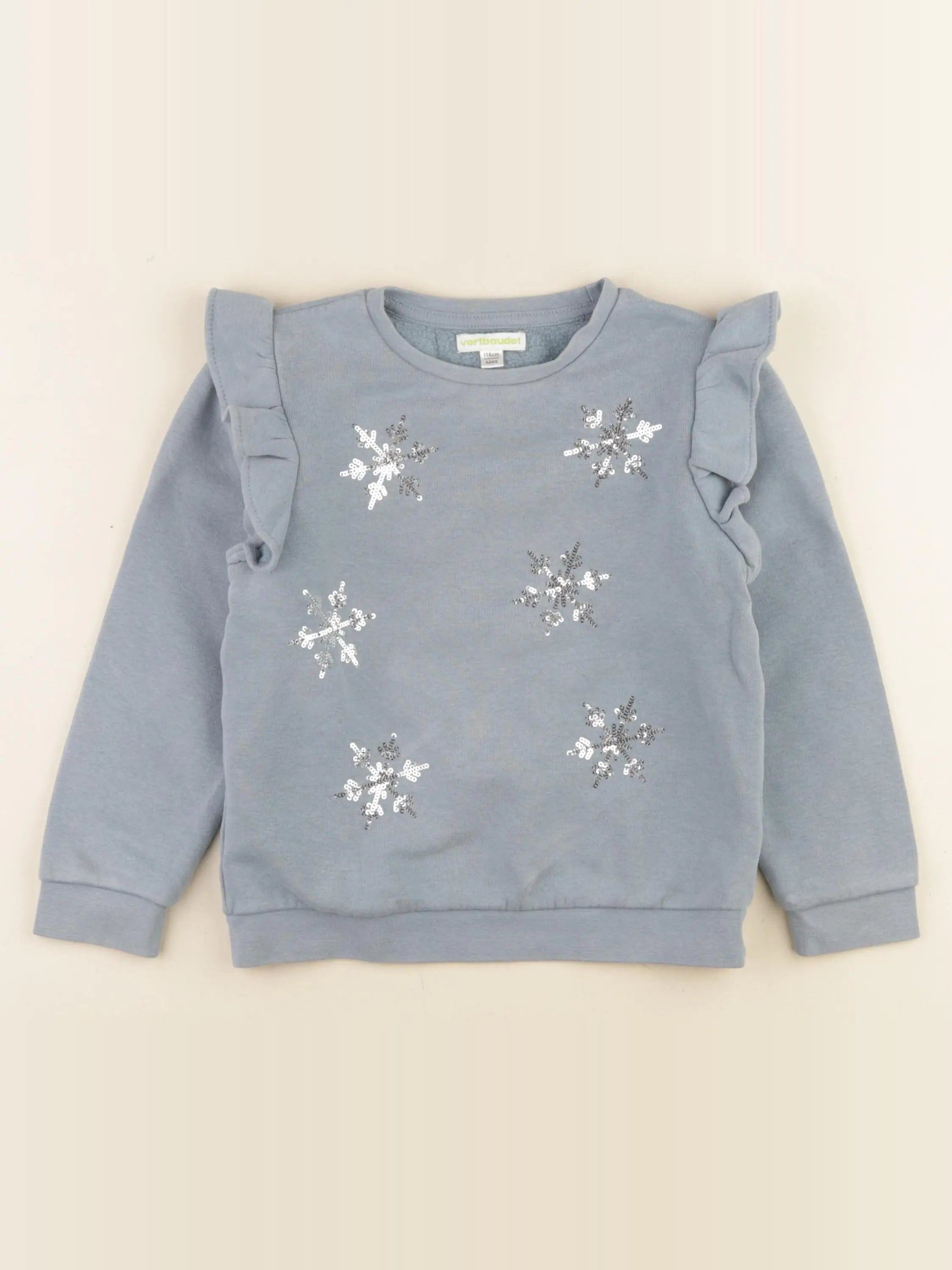 Vertbaudet - sweat bleu - 6 ans