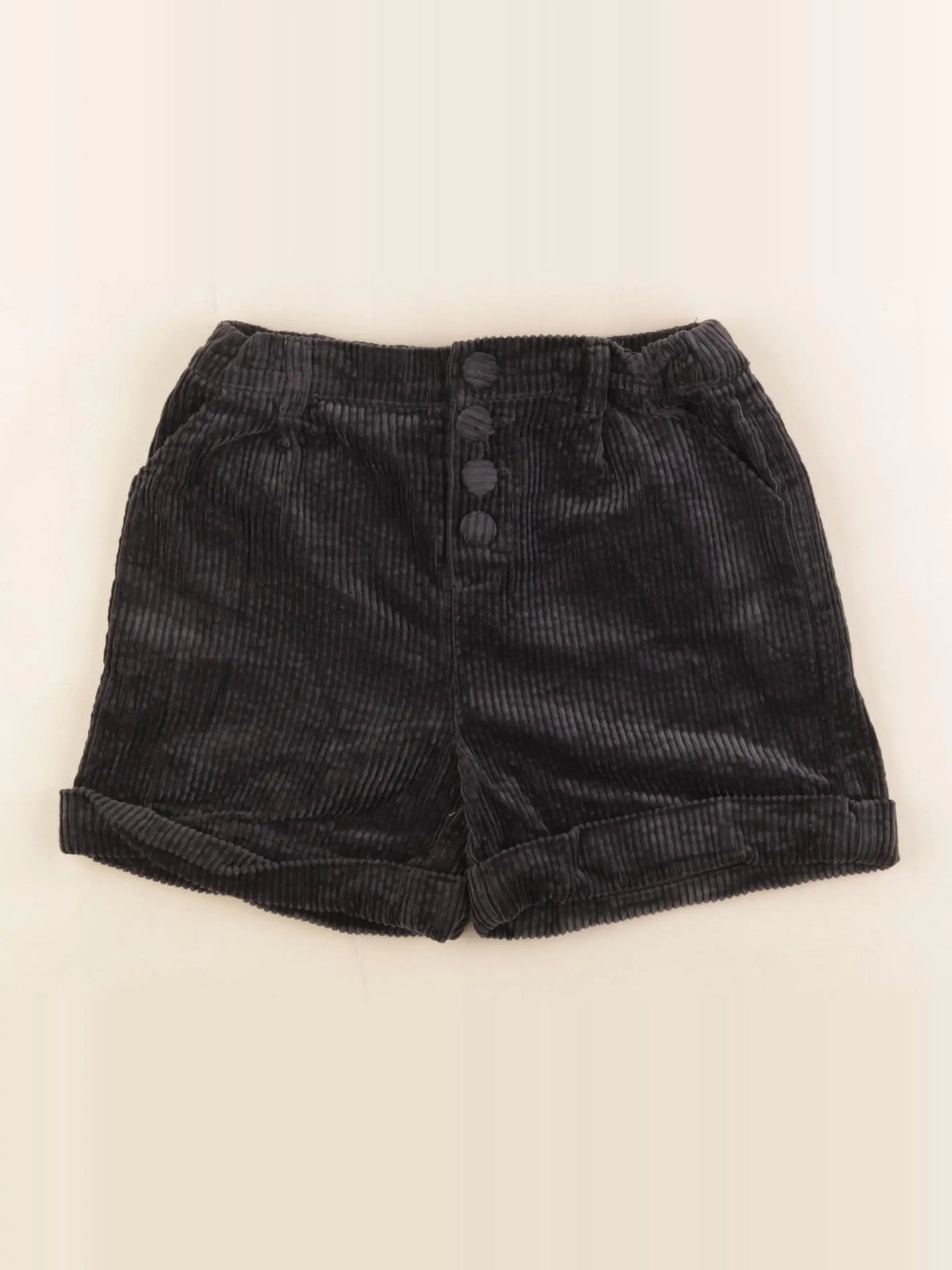 Vertbaudet - short gris, noir - 8 ans