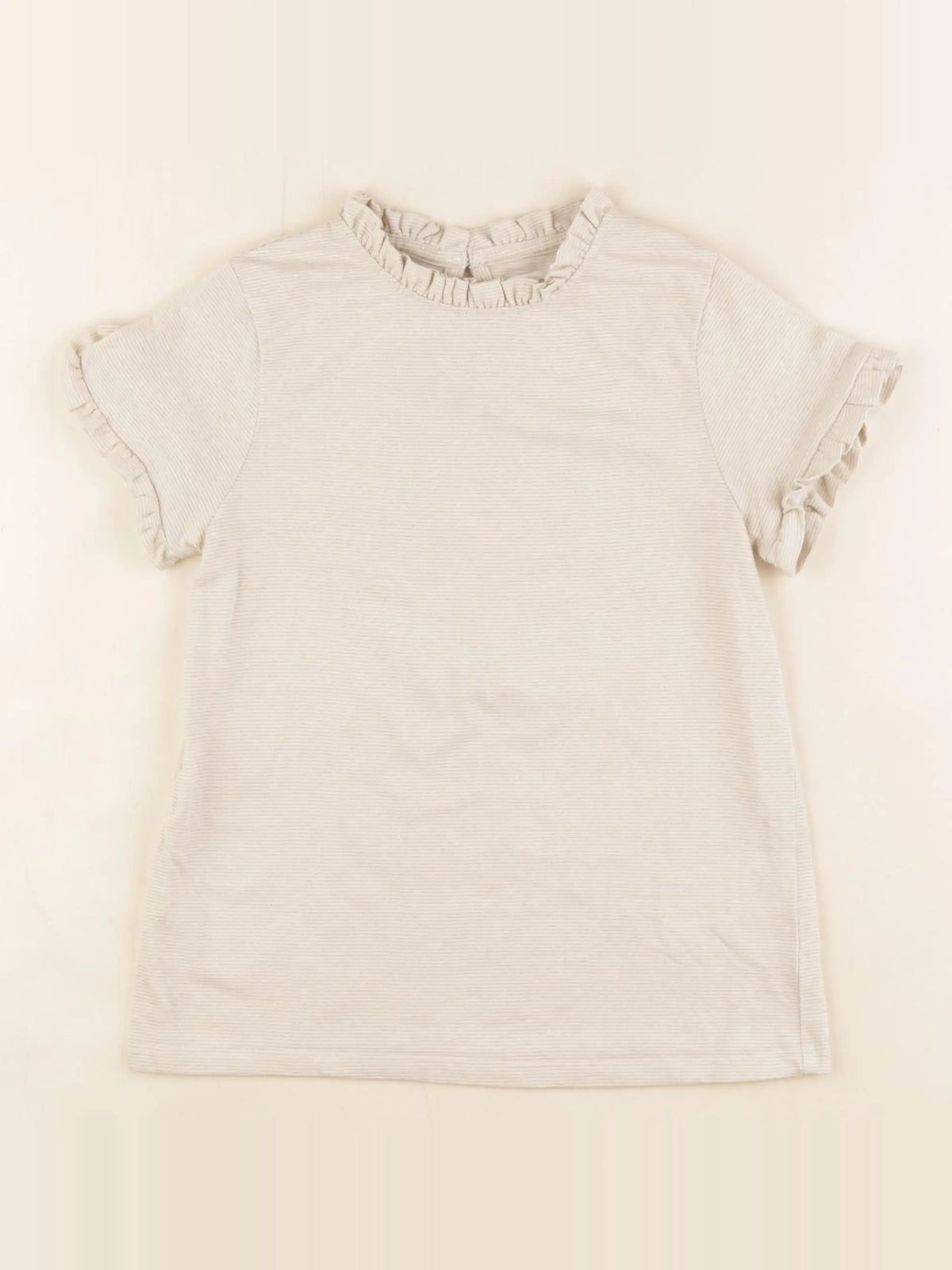 Vertbaudet - tee-shirt or, beige - 8 ans