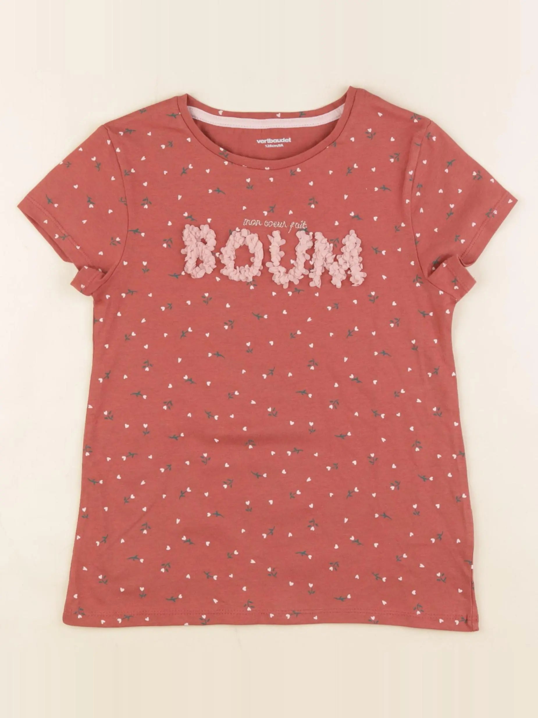 Vertbaudet - tee-shirt rose - 8 ans