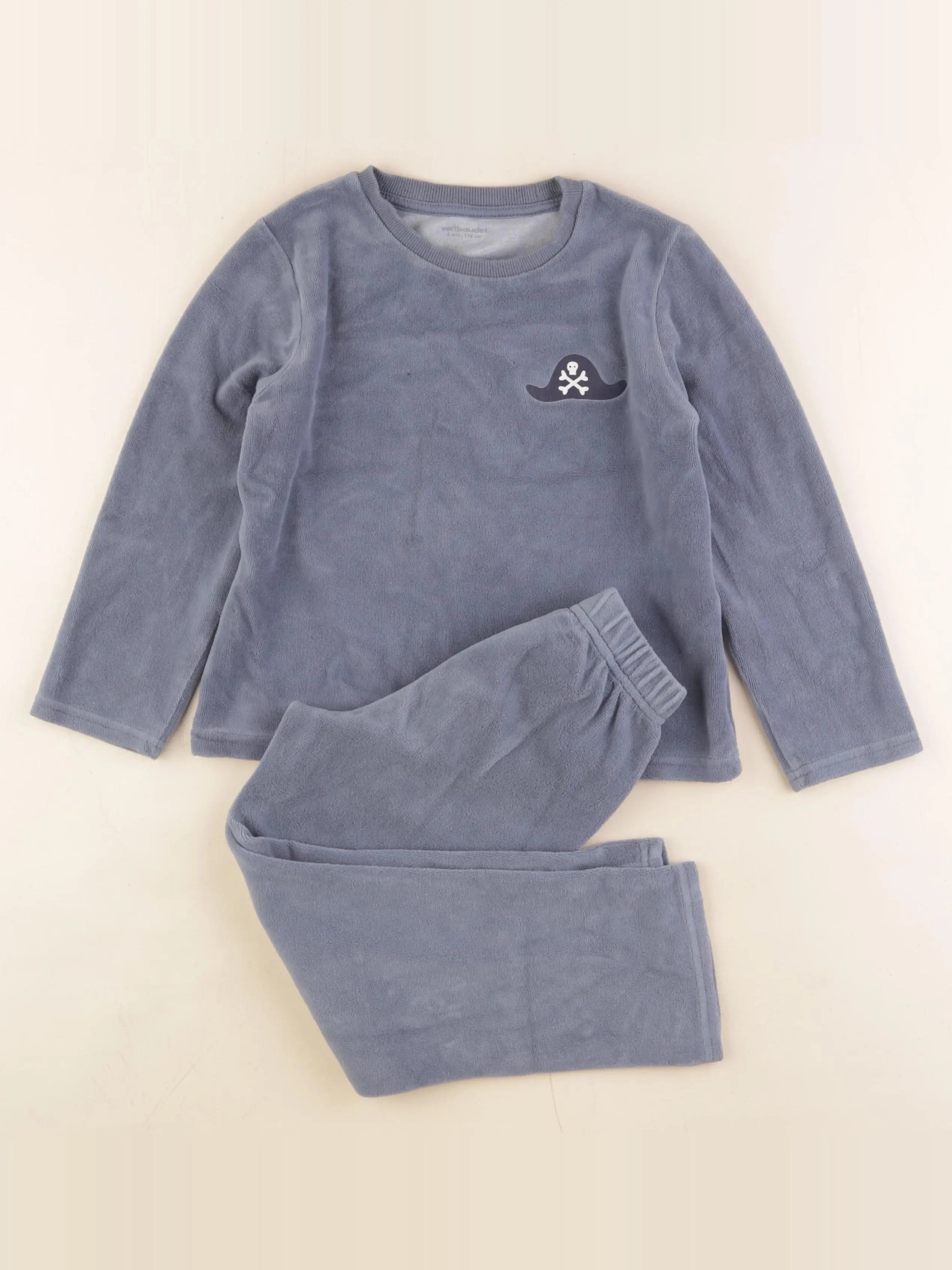 Vertbaudet - pyjama velours bleu - 6 ans