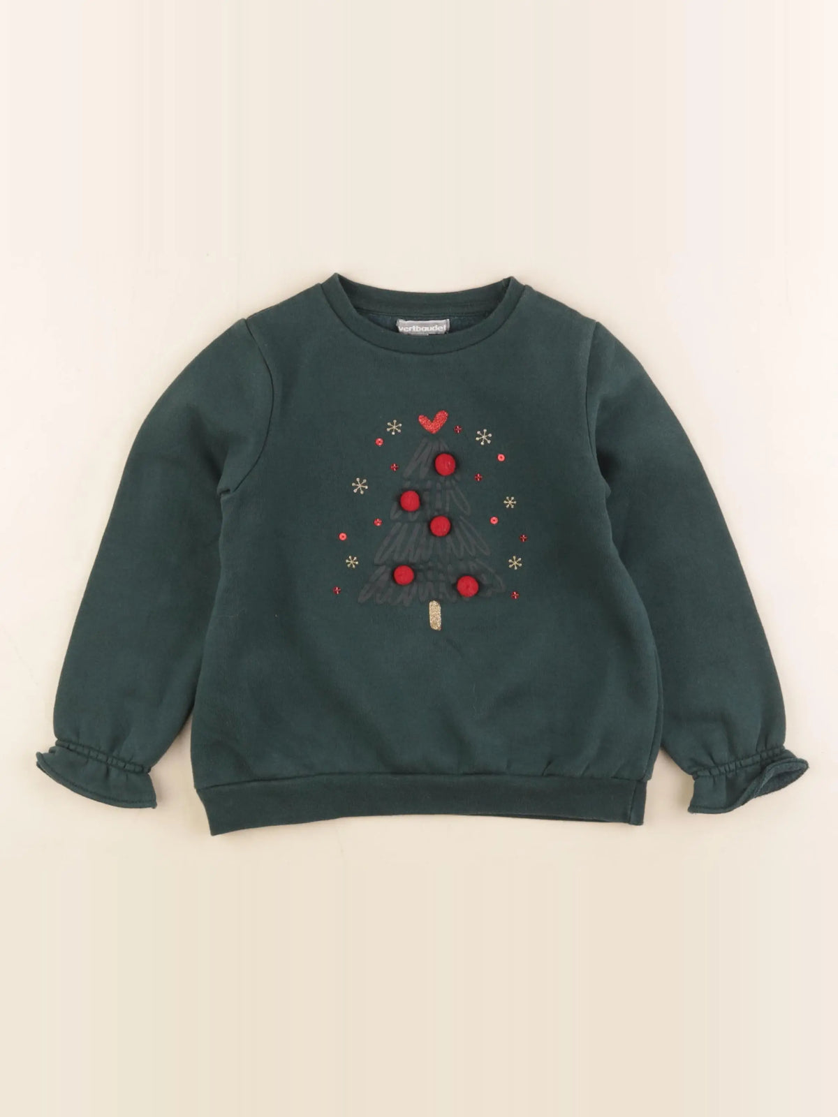 Vertbaudet - sweat vert - 5 ans