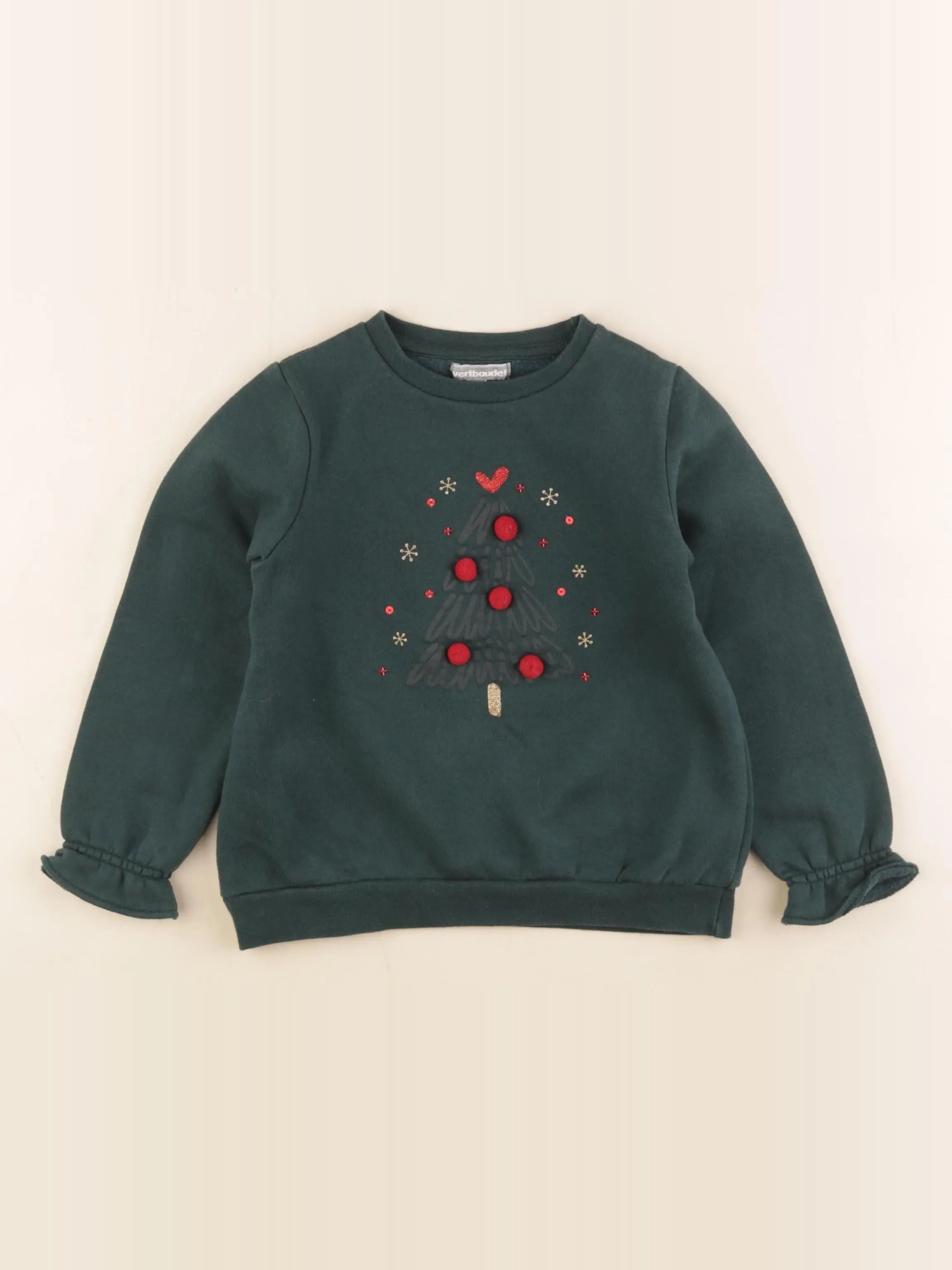 Vertbaudet - sweat vert - 5 ans