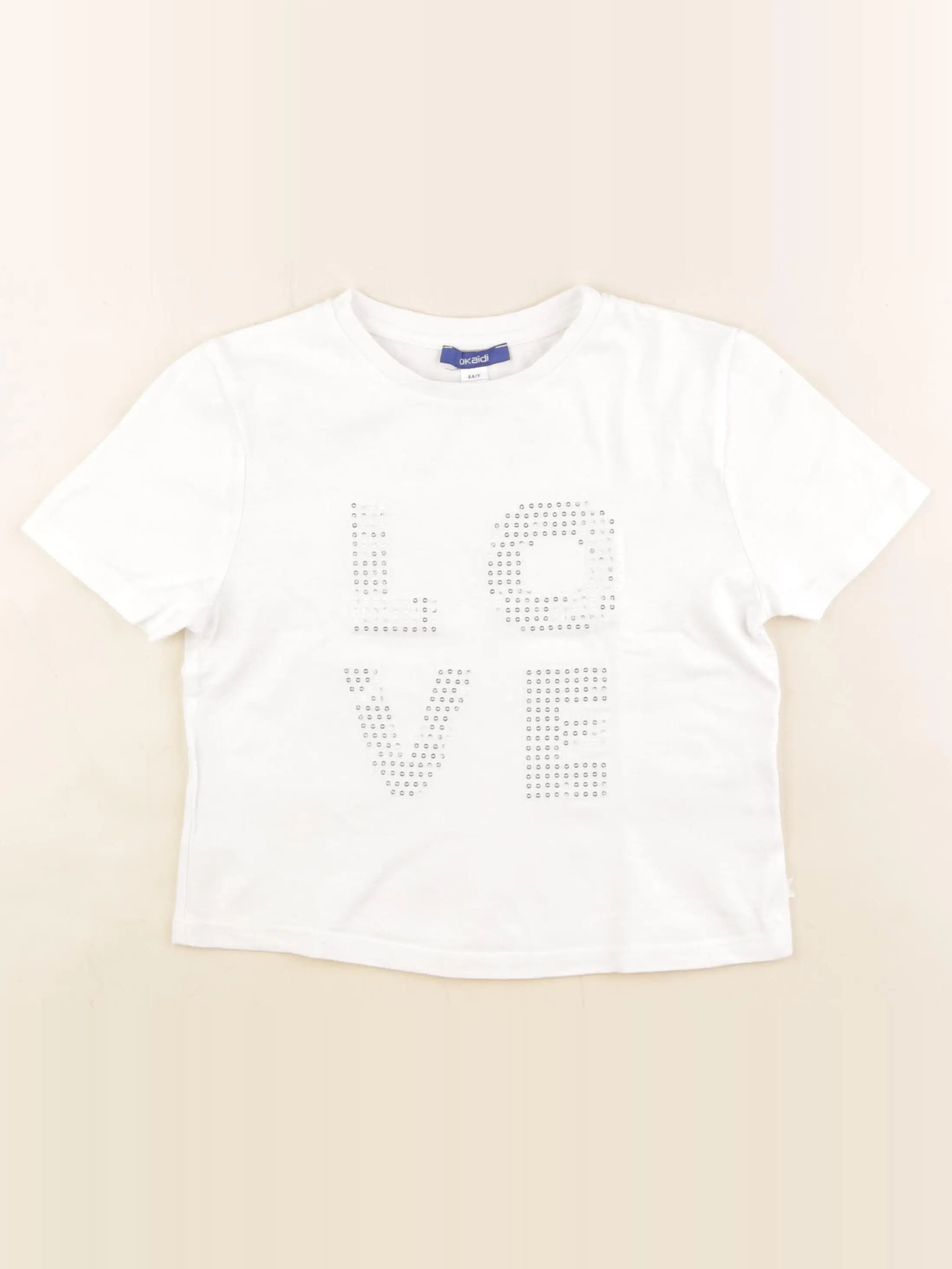 Okaidi - tee-shirt blanc - 8 ans