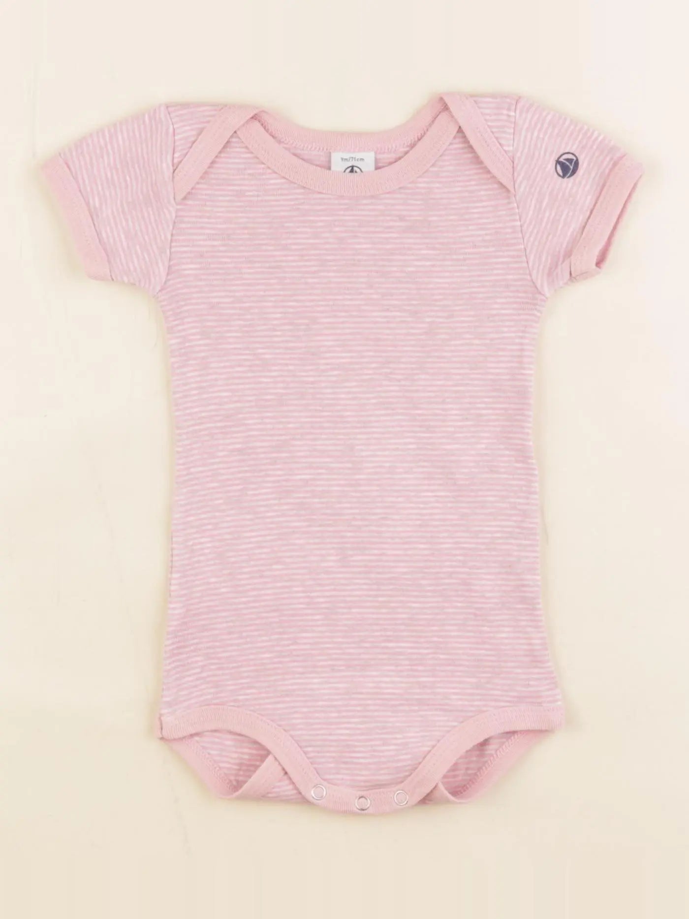 Petit Bateau - body rose, gris - 9 mois