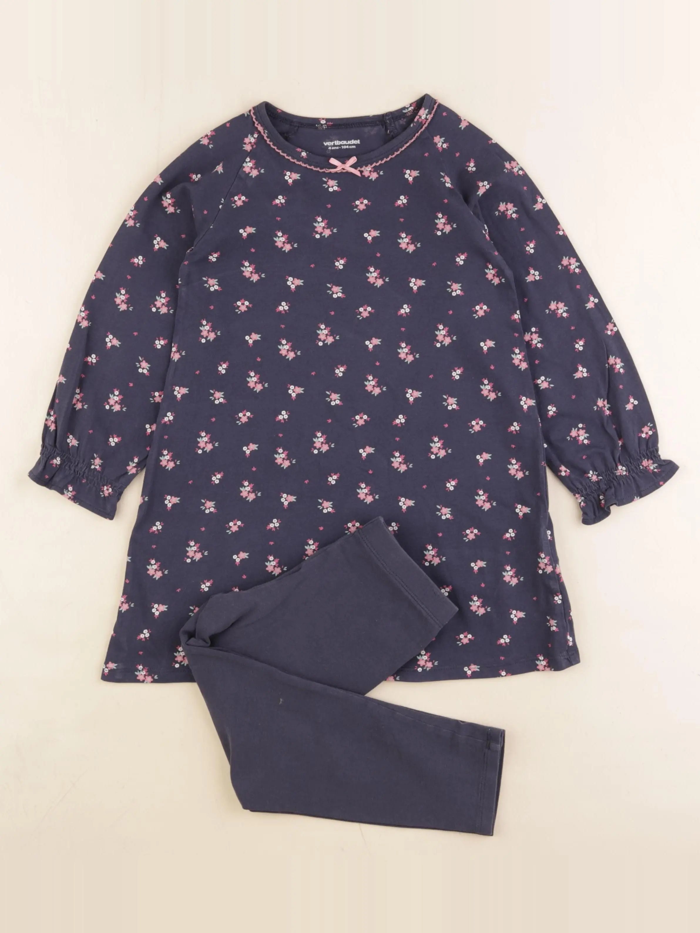 Vertbaudet - pyjama coton bleu - 4 ans