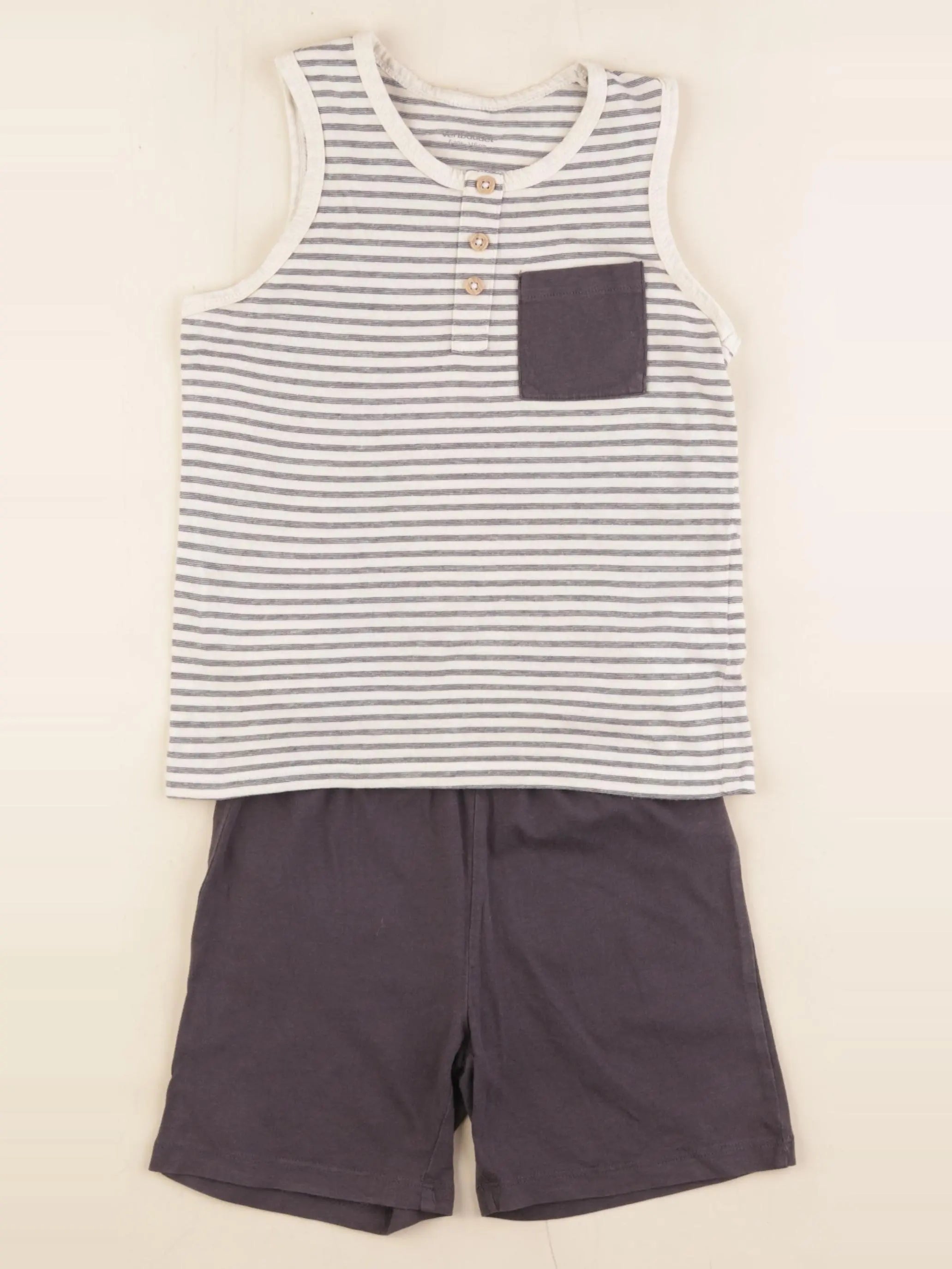 Vertbaudet - pyjama coton gris - 6 ans