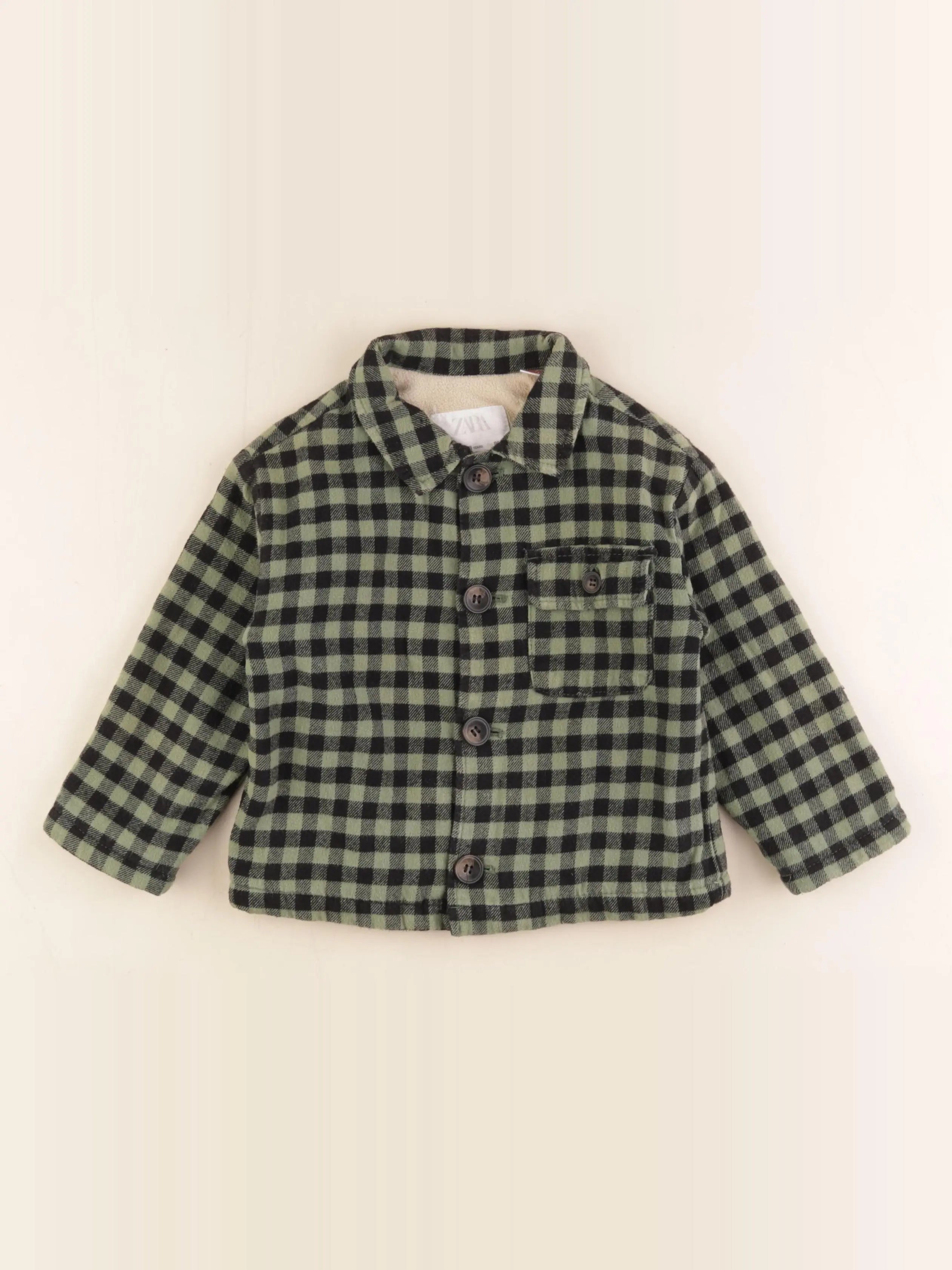 Zara - veste doublé vert - 2/3 ans