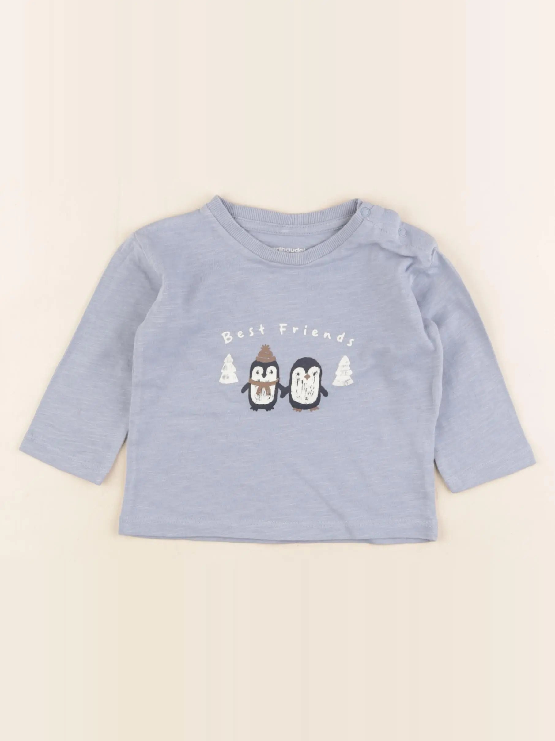 Vertbaudet - tee-shirt bleu - 6 mois