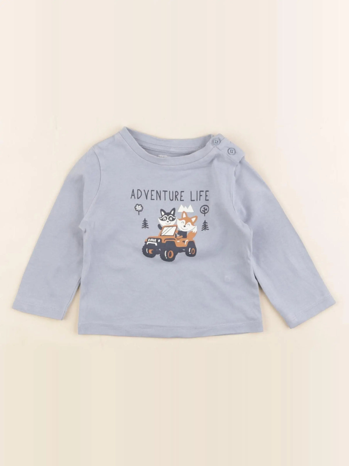 Vertbaudet - tee-shirt bleu - 6 mois
