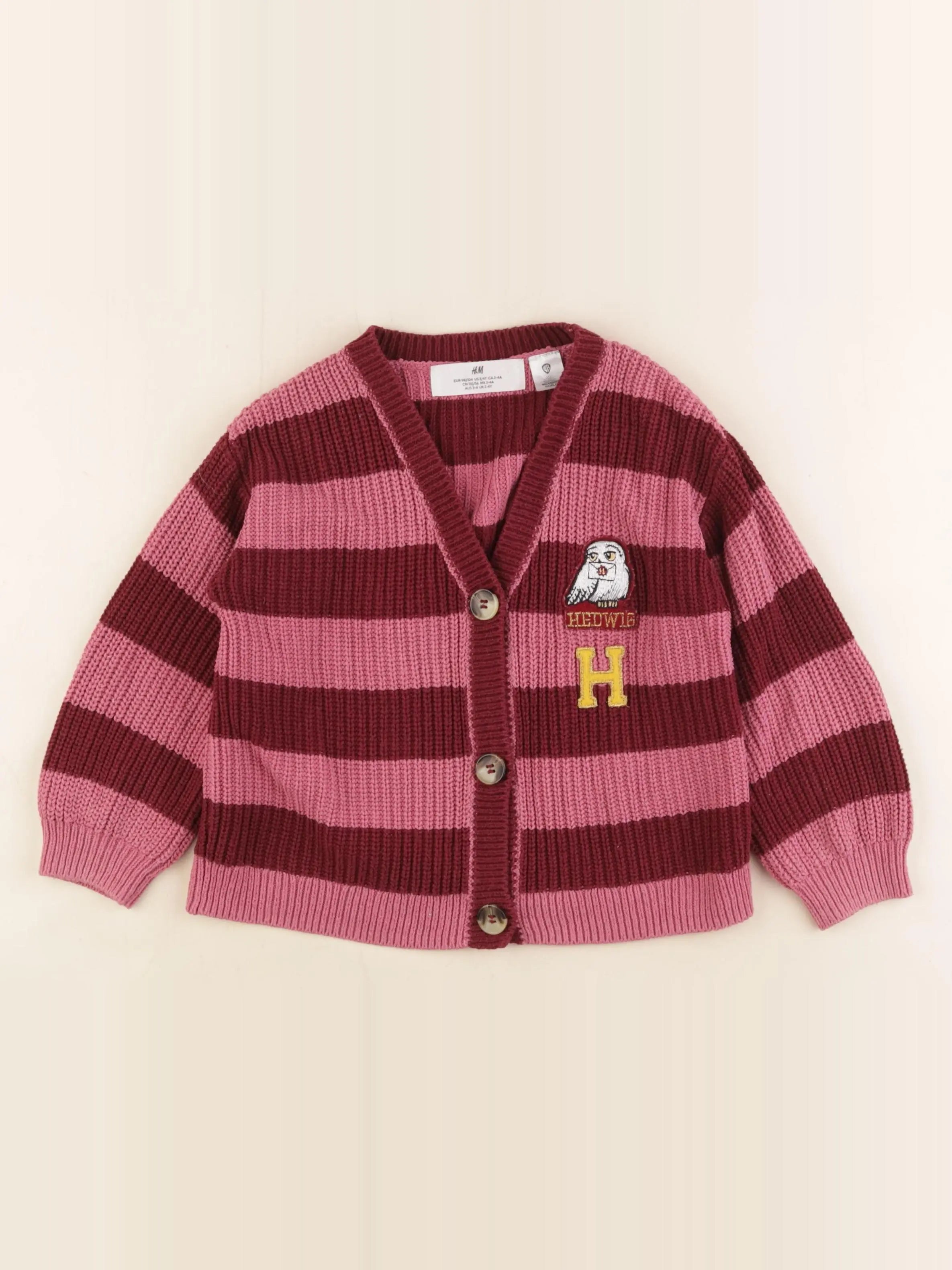 H&M - gilet rose - 2/4 ans