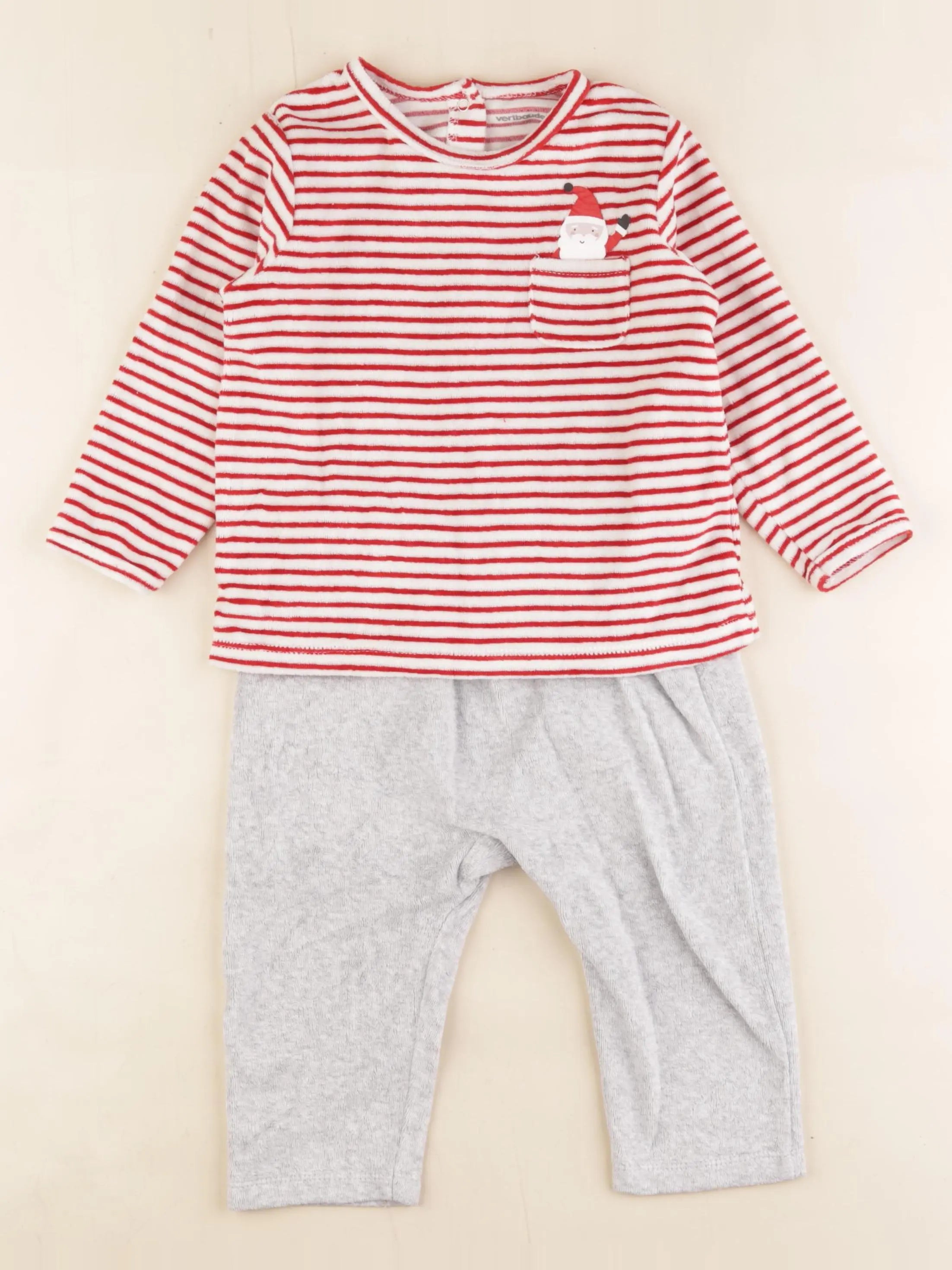 Vertbaudet - pyjama velours rouge - 2 ans