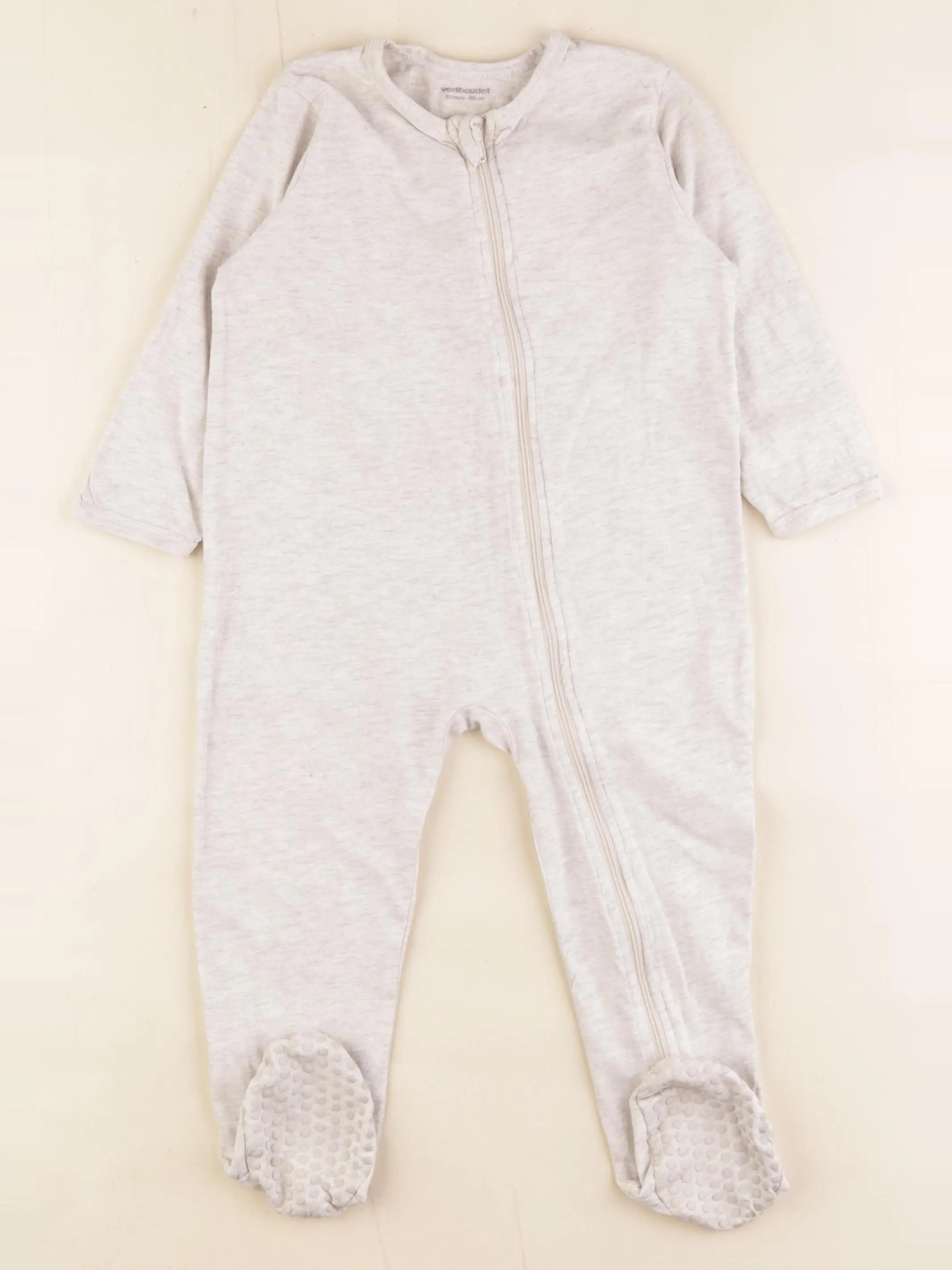 Vertbaudet - pyjama coton beige - 24 mois