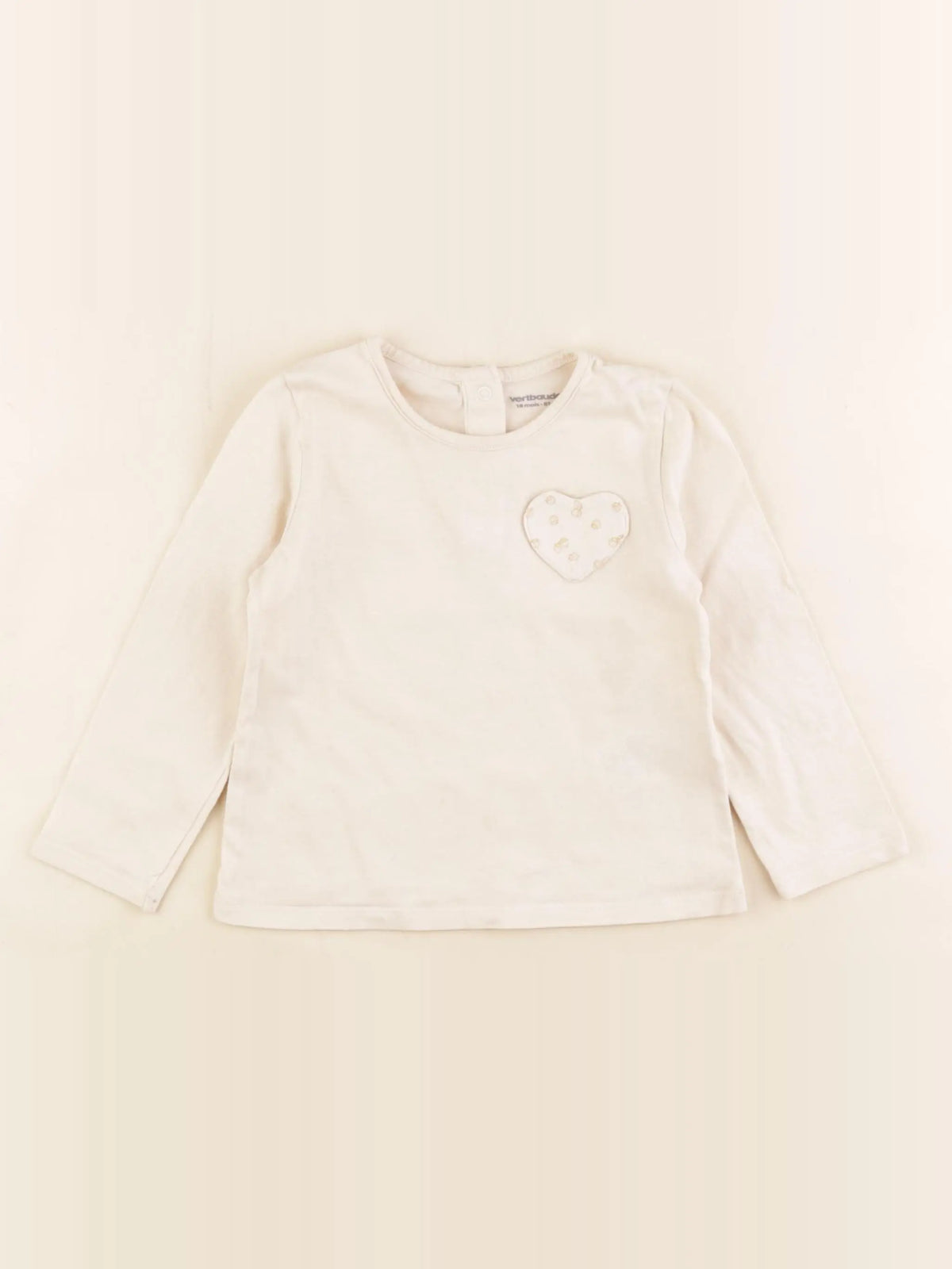Vertbaudet - tee-shirt beige - 18 mois