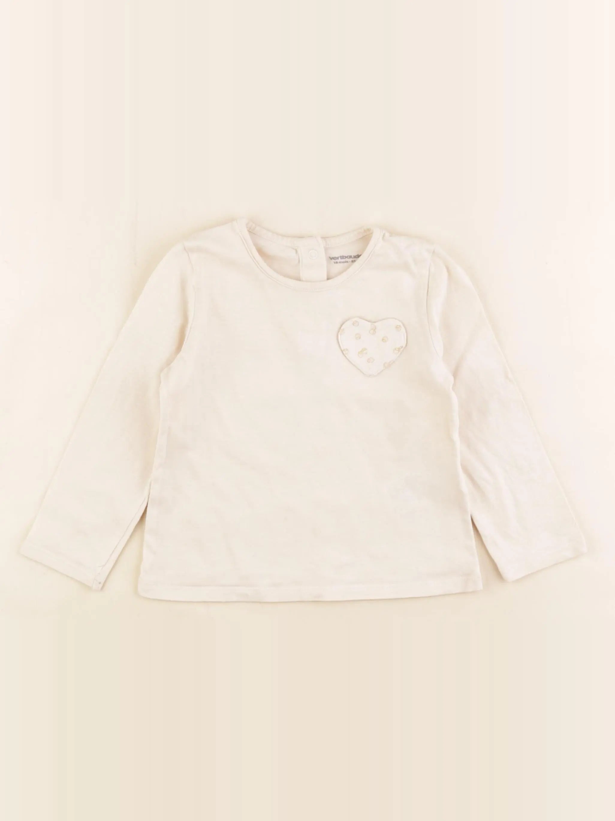 Vertbaudet - tee-shirt beige - 18 mois