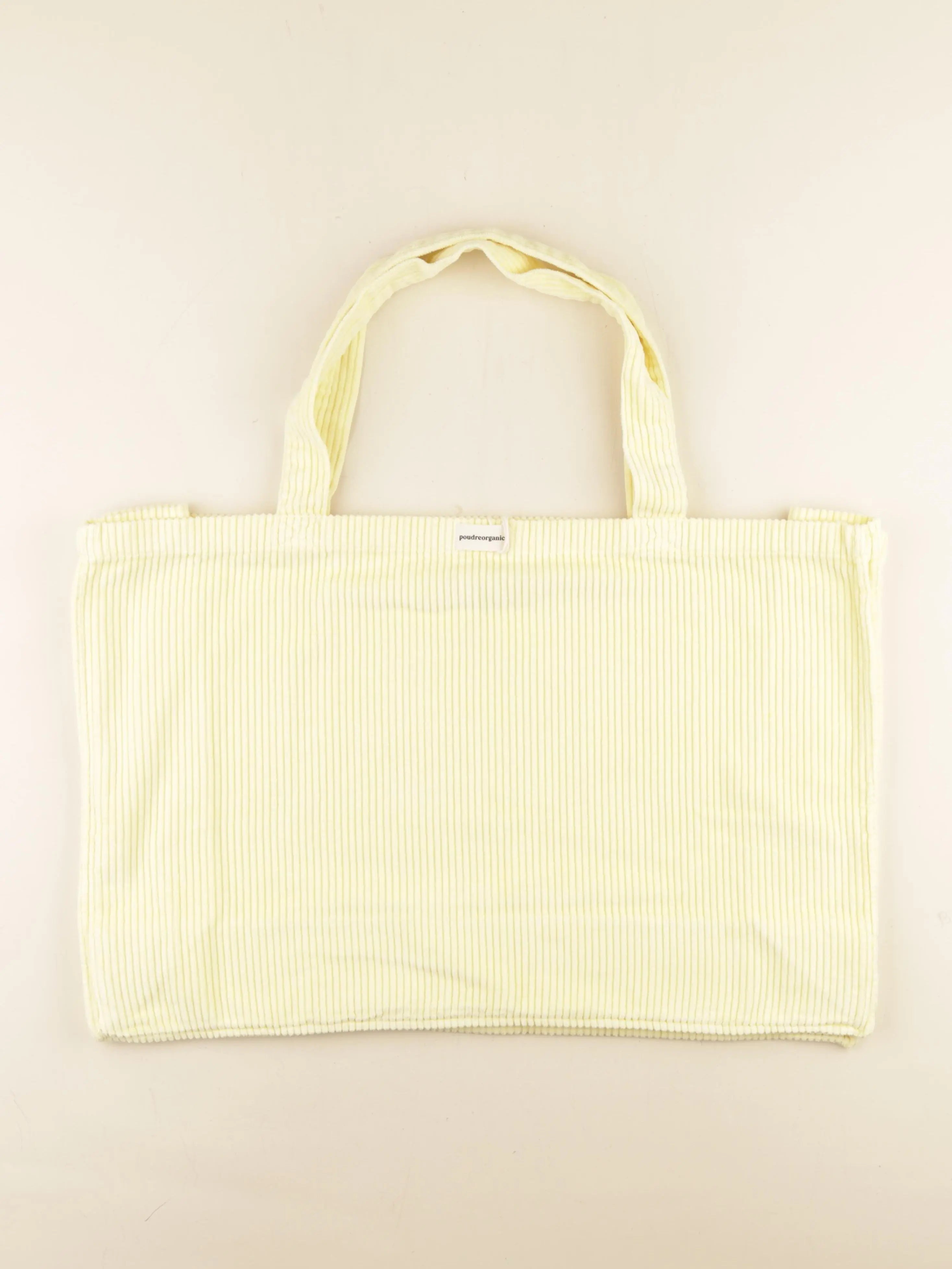 Poudre Organic - Grand Cabas VIGNE velours côtelé jaune - 