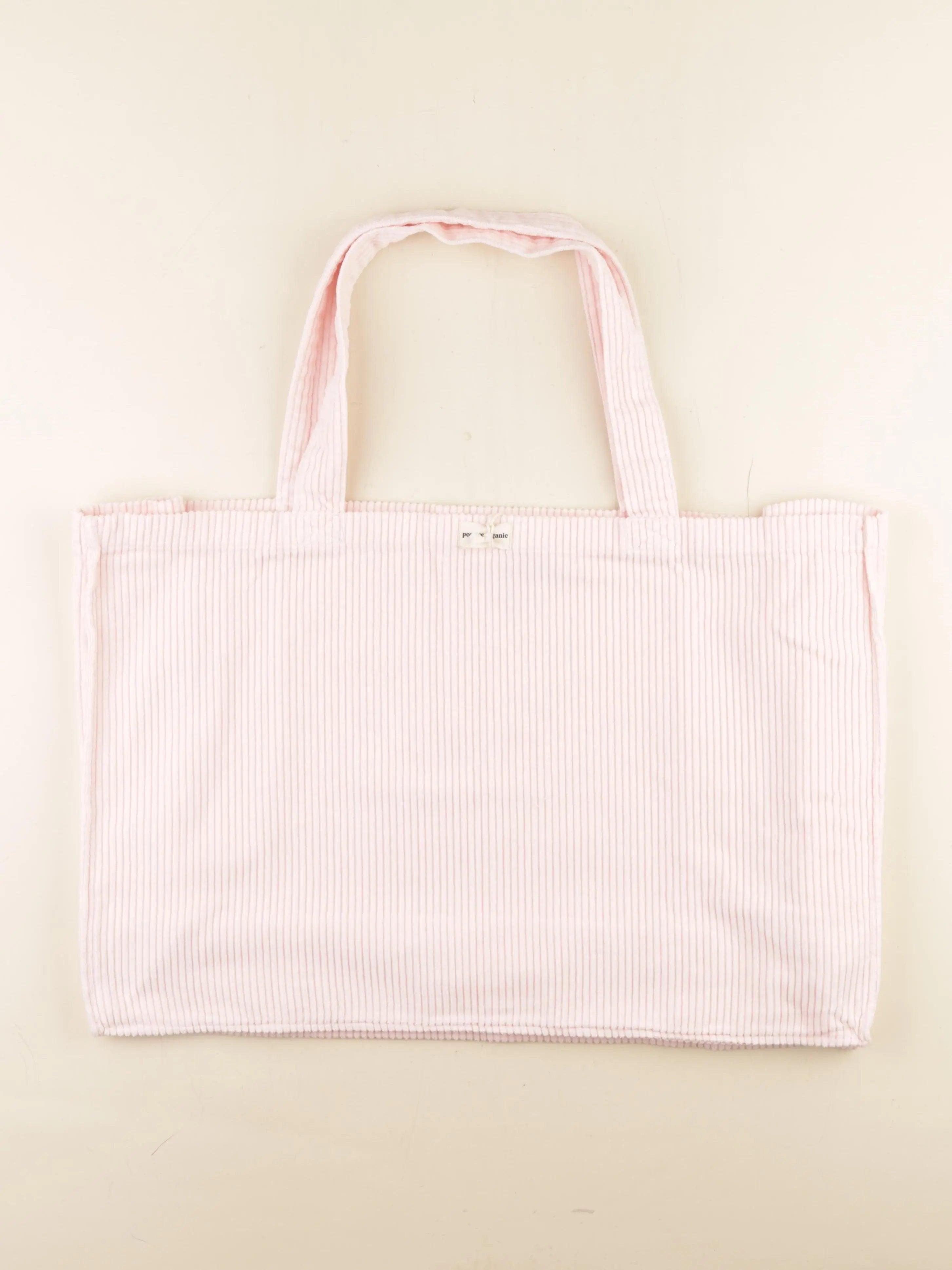 Poudre Organic - Grand Cabas VIGNE velours côtelé rose - 