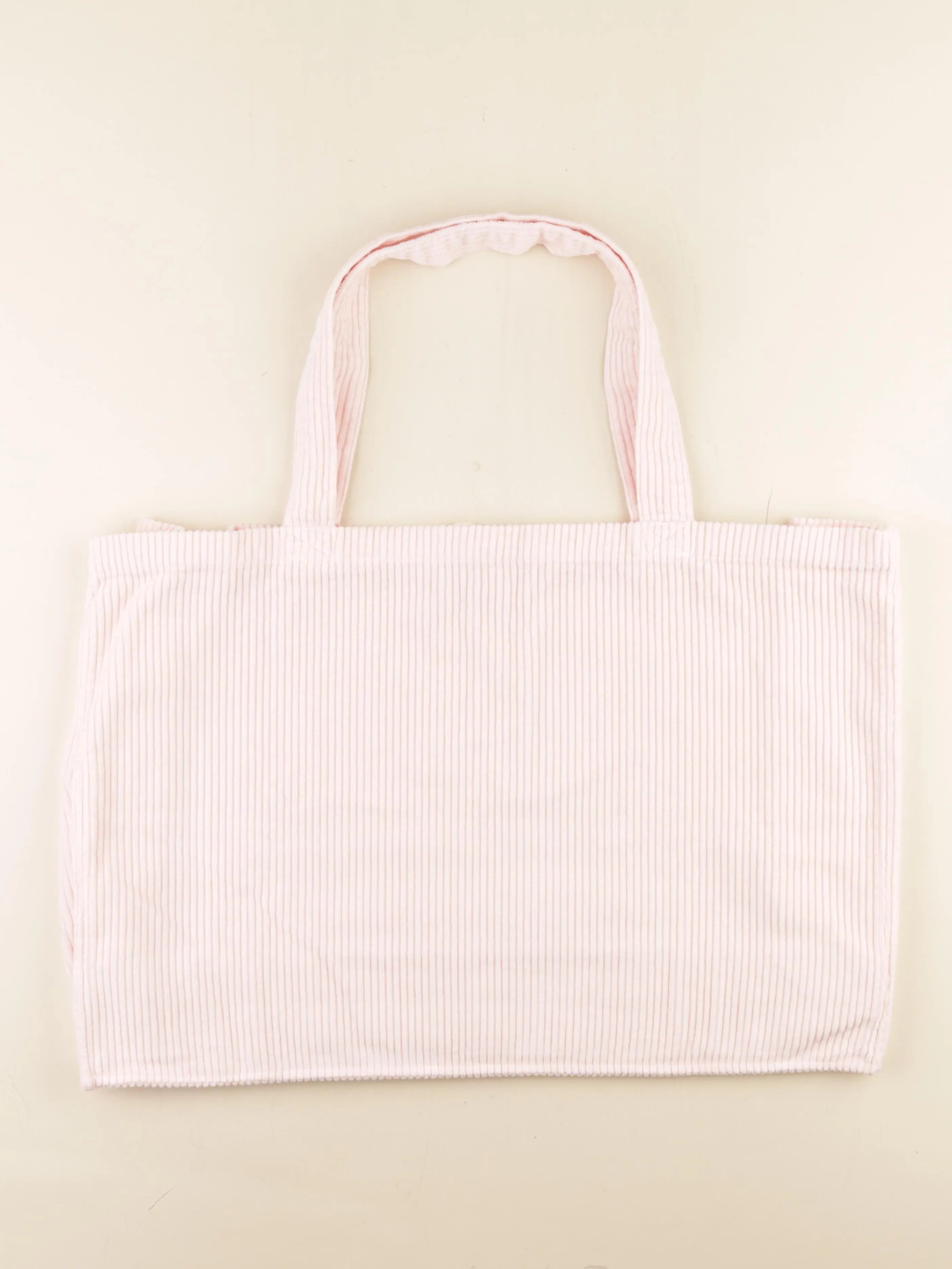 Poudre Organic - Grand Cabas VIGNE velours côtelé rose - 