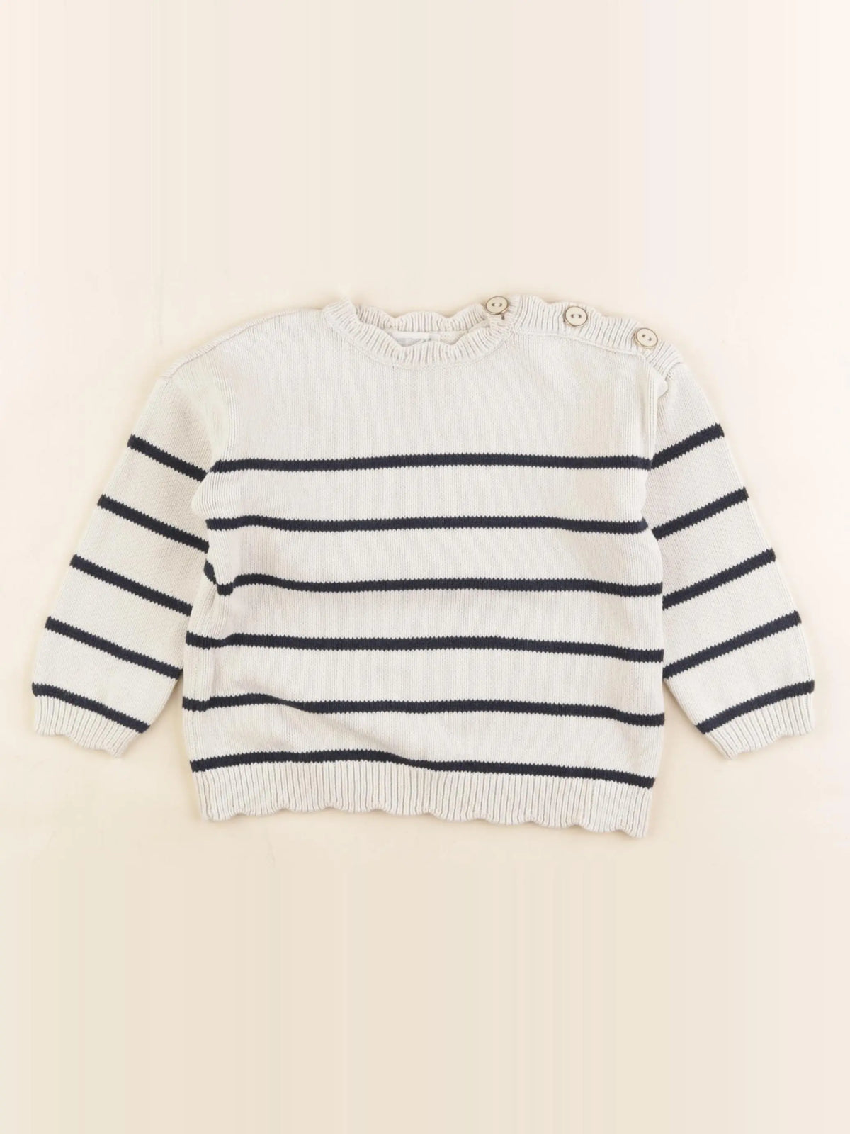 Vertbaudet - pull beige - 3 ans