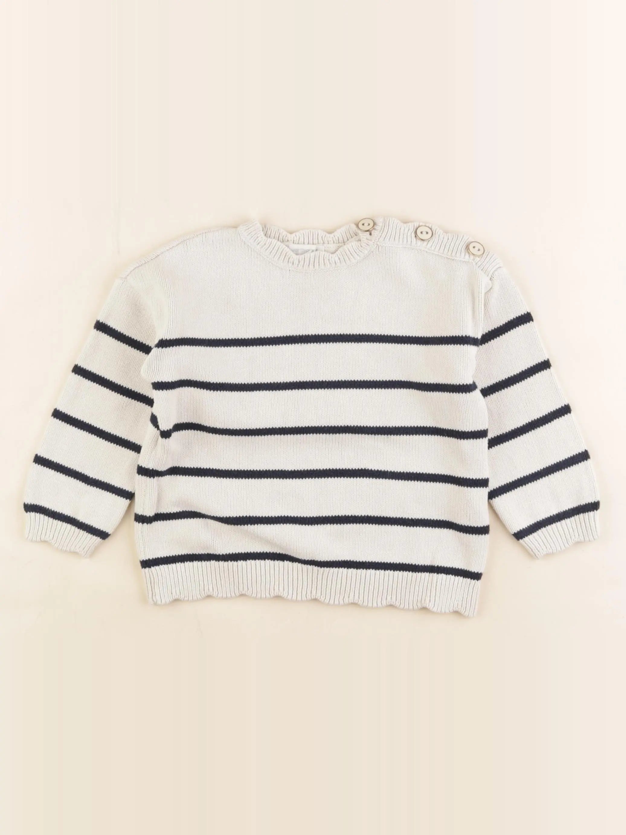 Vertbaudet - pull beige - 3 ans