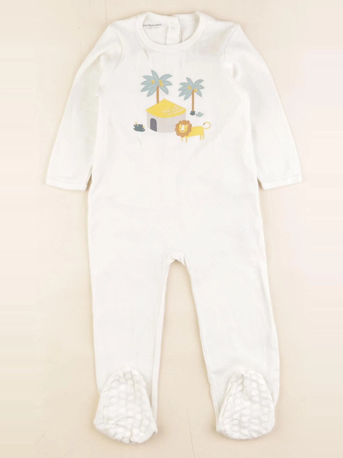 Vertbaudet - pyjama coton beige - 24 mois