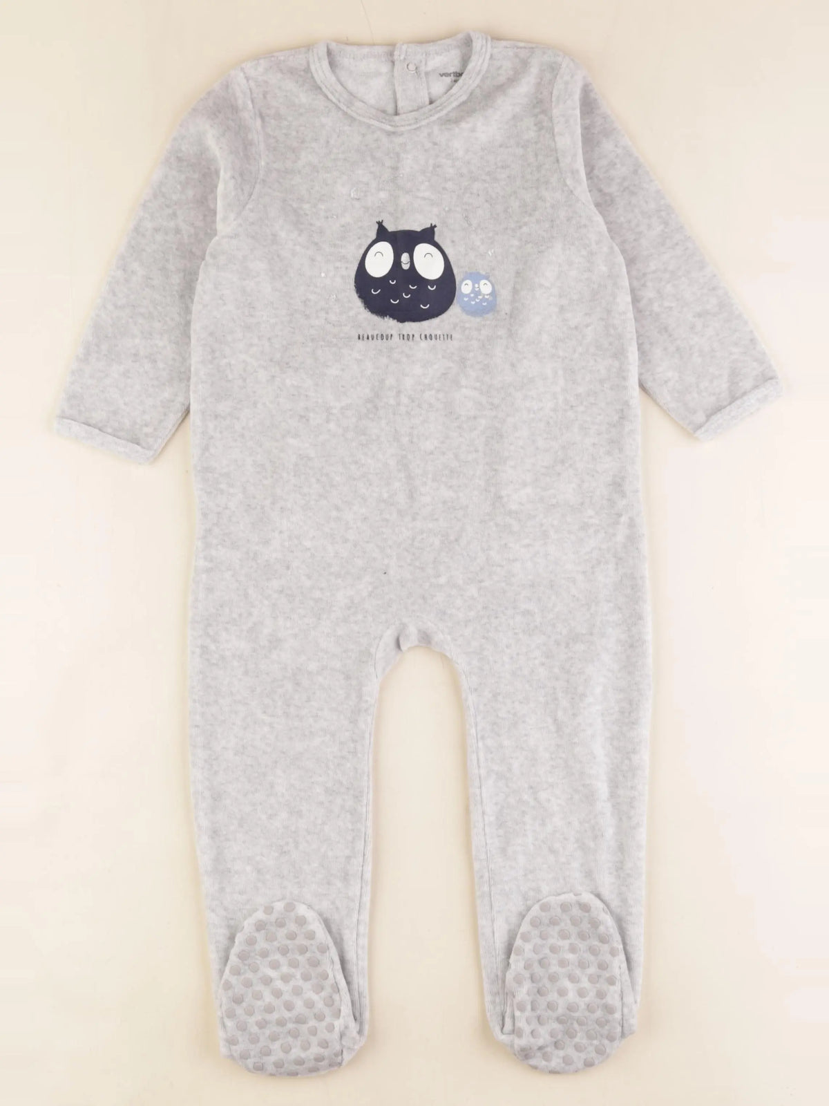 Vertbaudet - pyjama velours gris - 2 ans