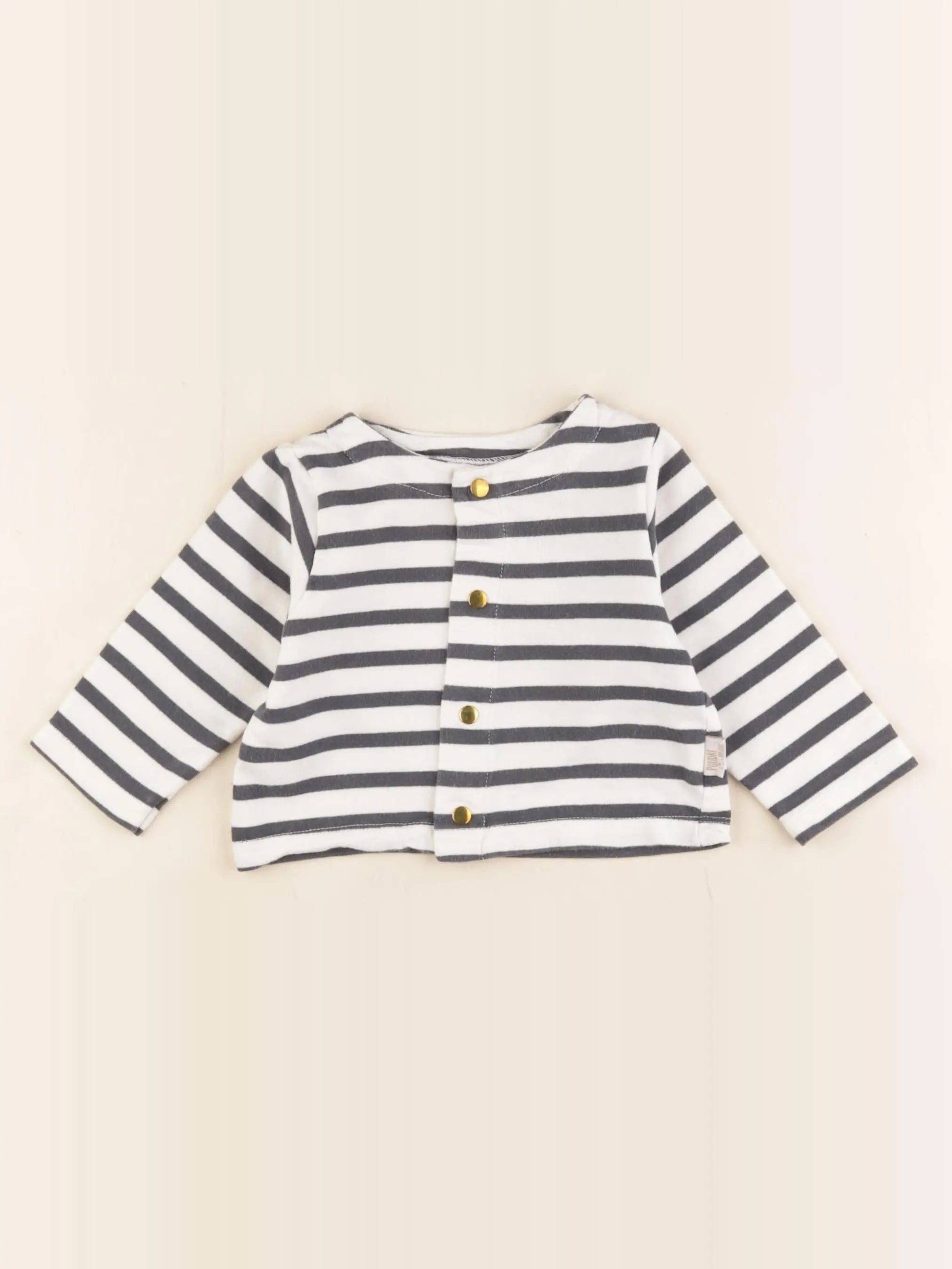 Poudre Organic - sweat bleu, blanc - 6 mois