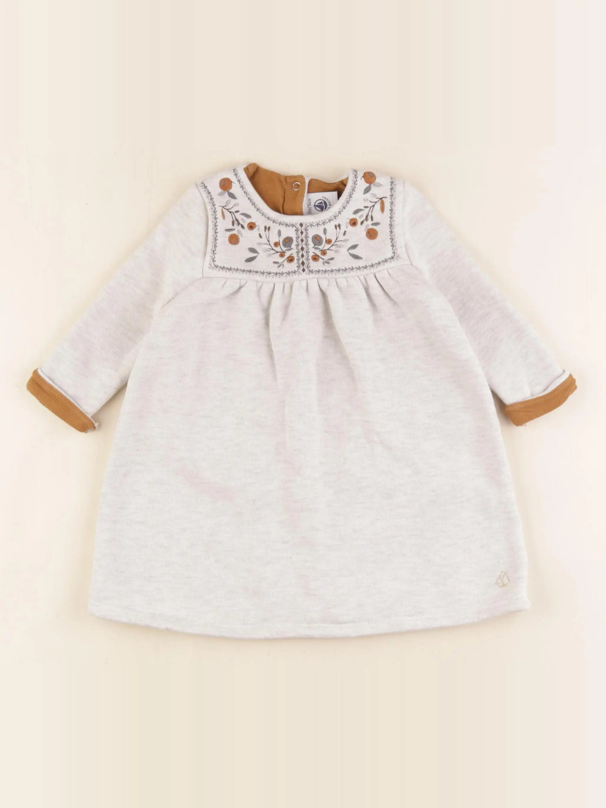 Petit Bateau - robe gris - 12 mois