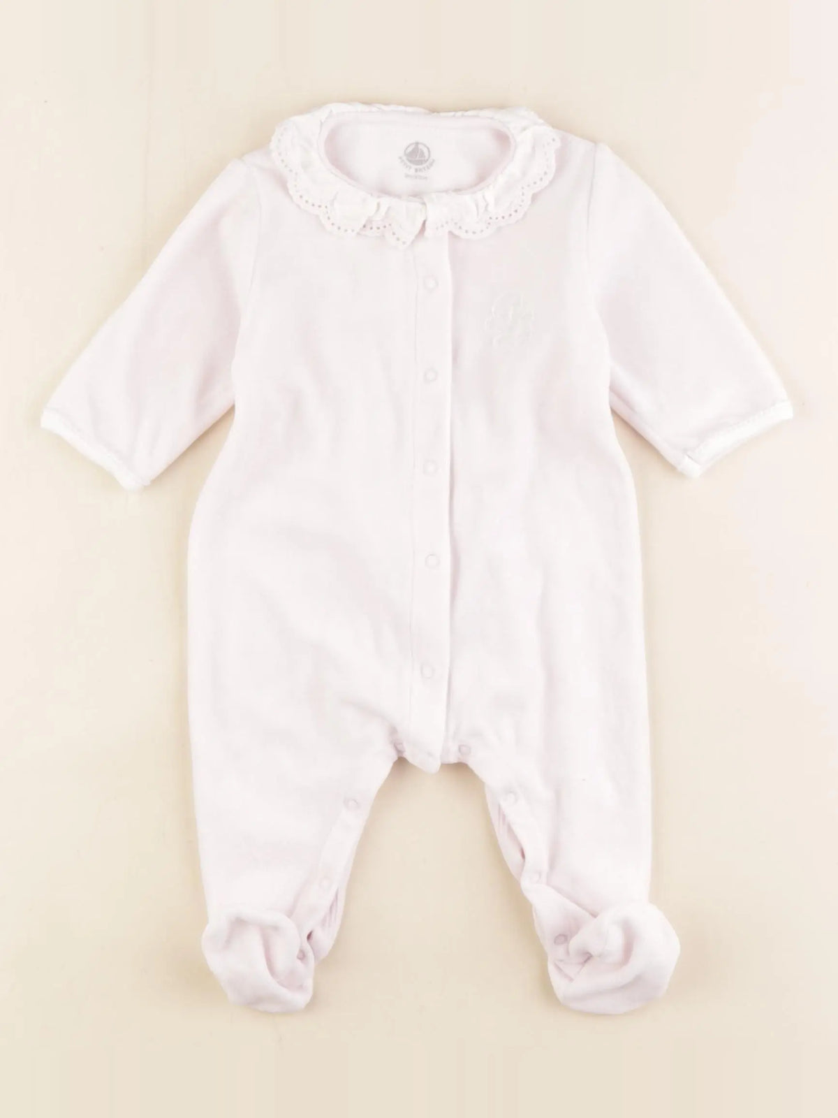 Petit Bateau - pyjama velours rose - 3 mois