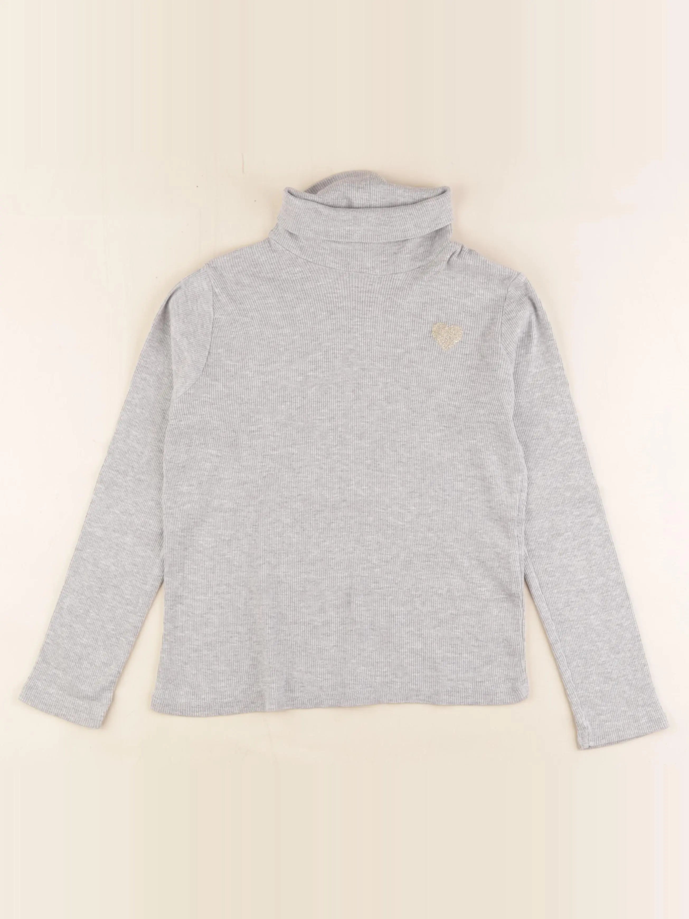 Vertbaudet - sous-pull gris - 10 ans