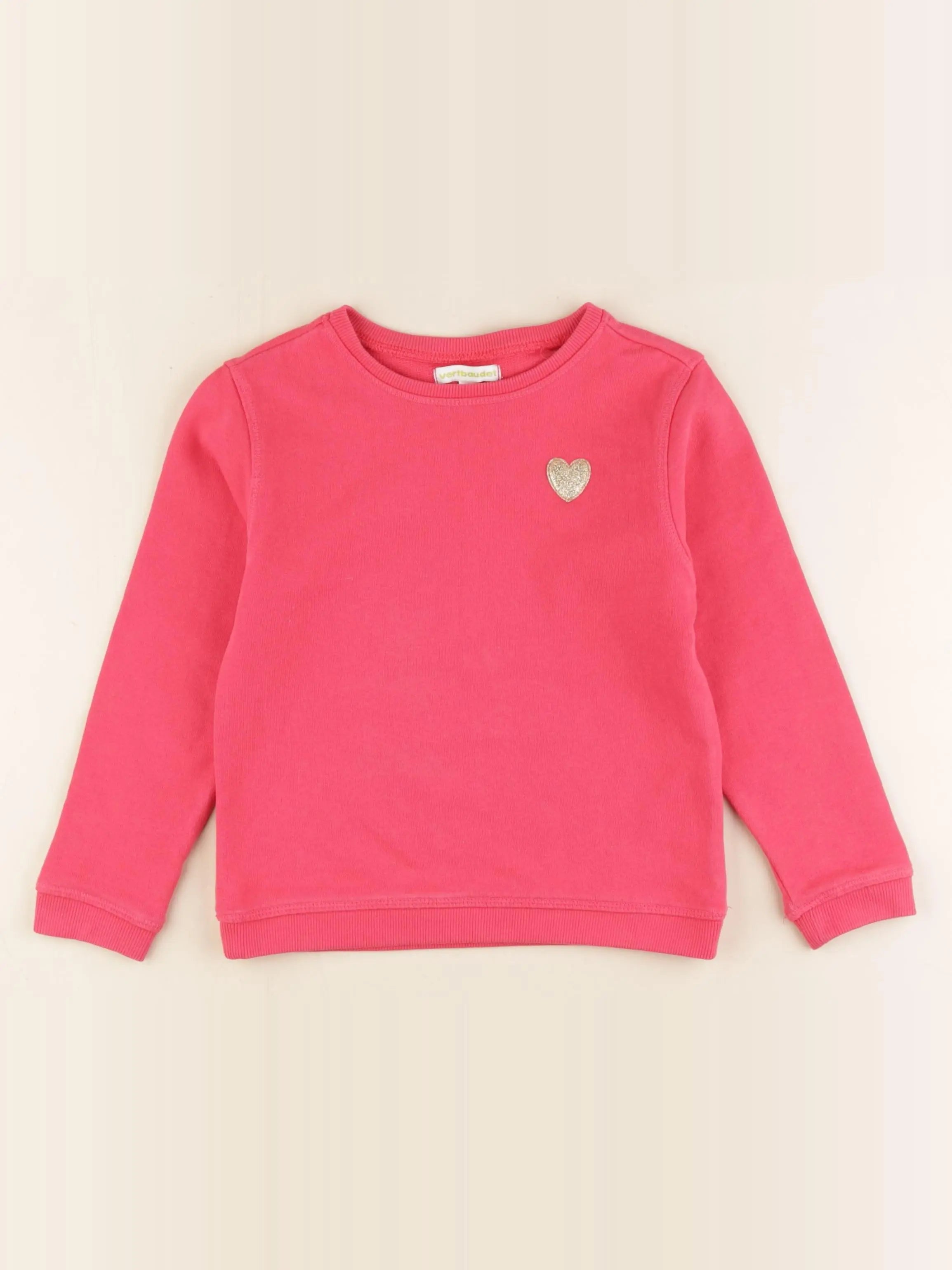 Vertbaudet - sweat rose - 6 ans