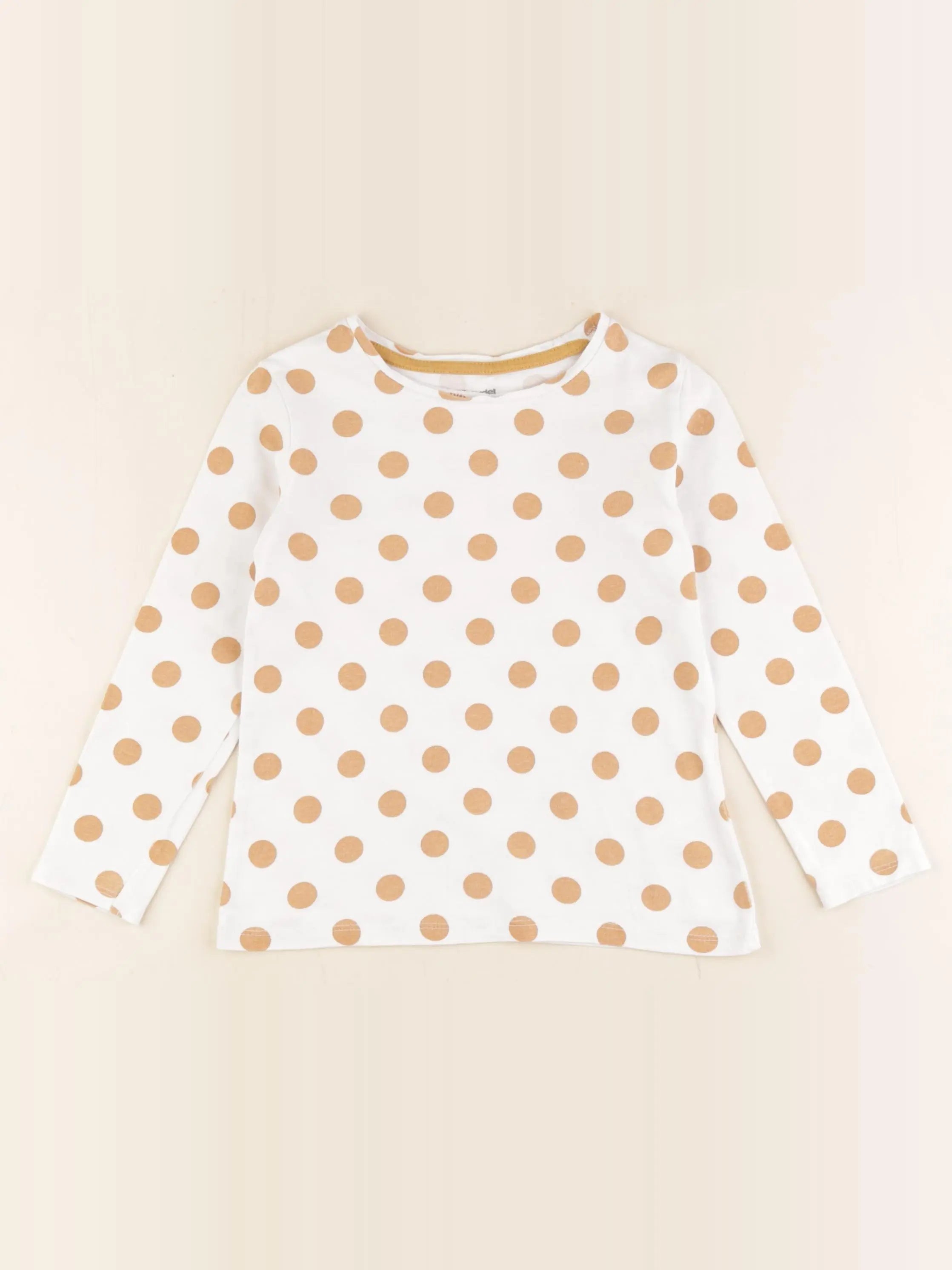 Vertbaudet - tee-shirt blanc, marron - 4 ans