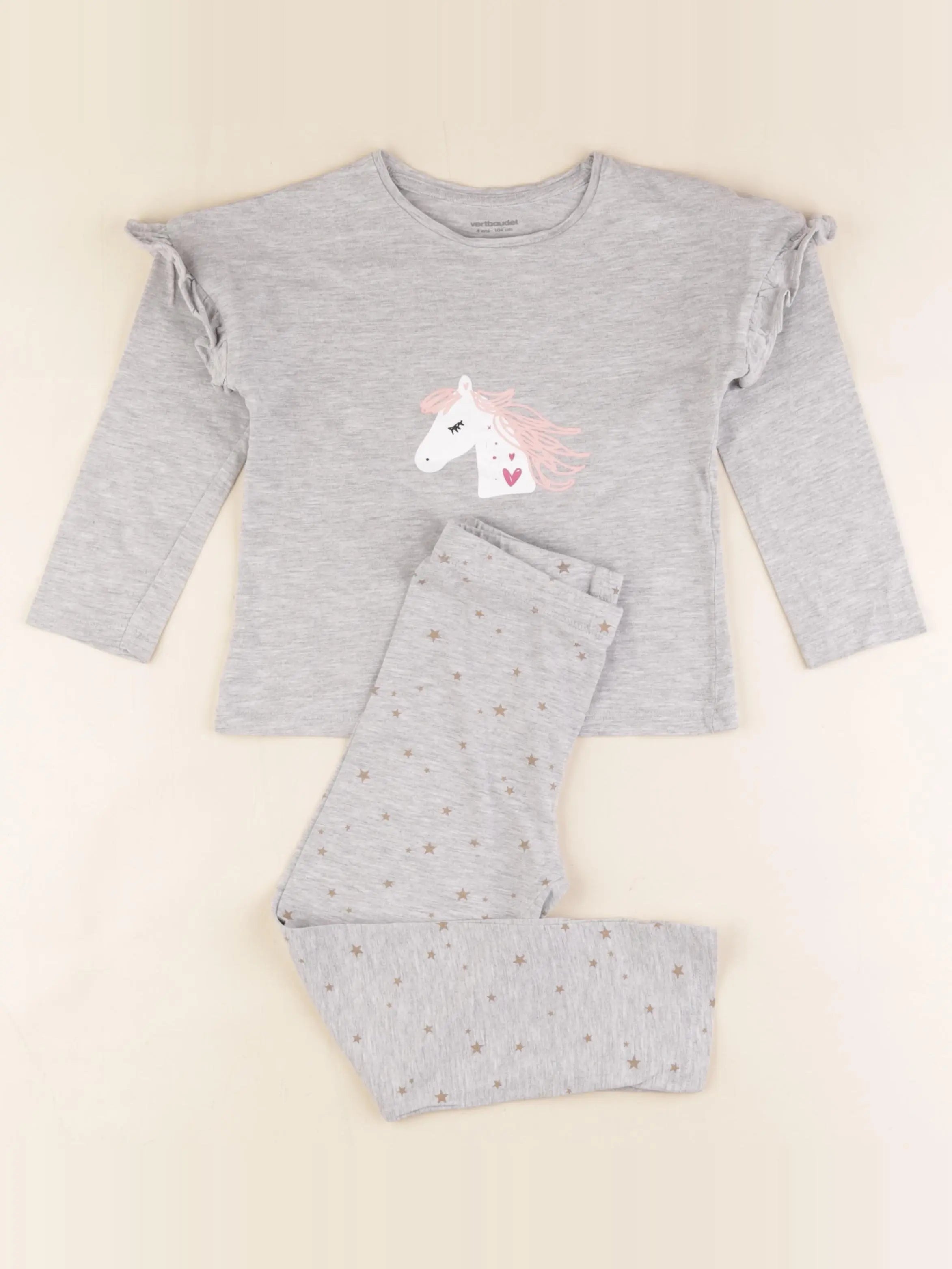 Vertbaudet - pyjama coton gris - 4 ans