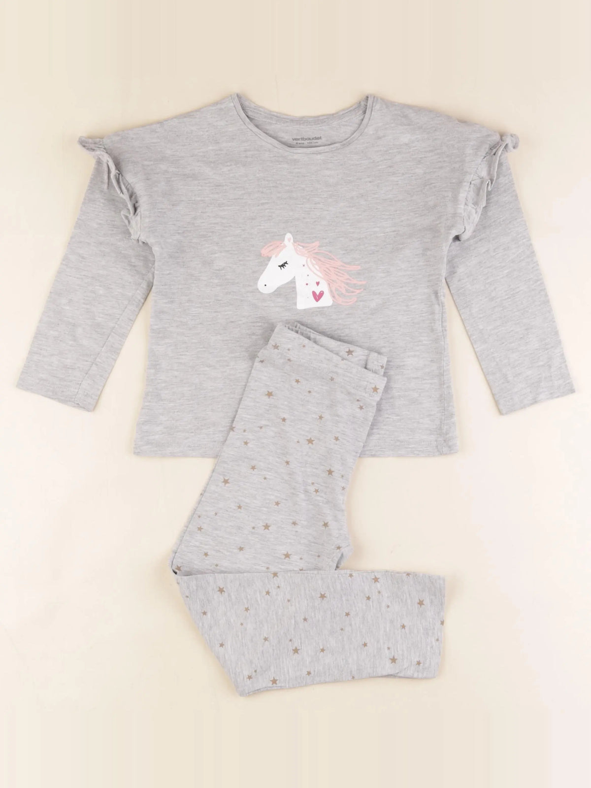 Vertbaudet - pyjama coton gris - 4 ans