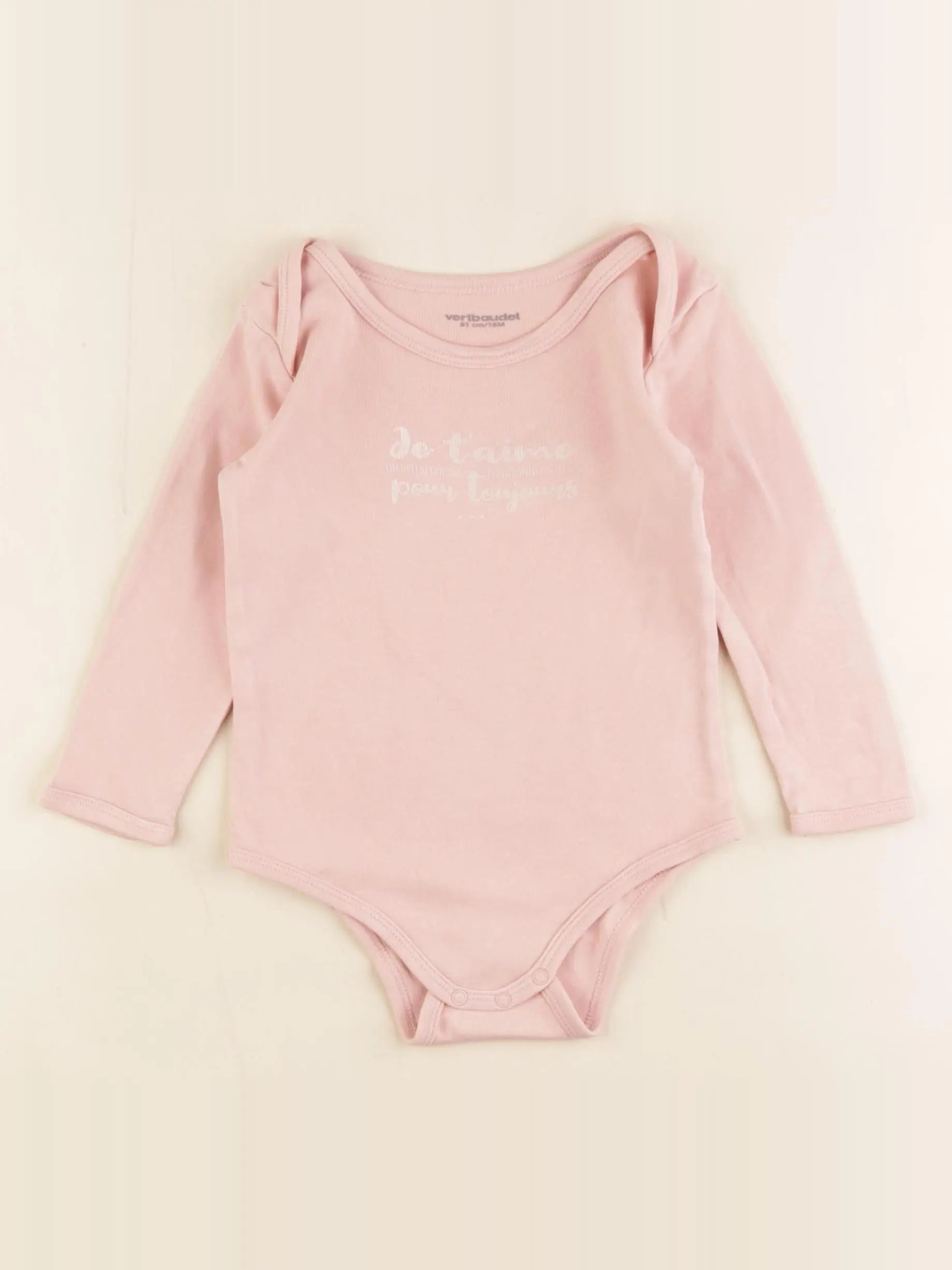 Vertbaudet - body rose - 18 mois