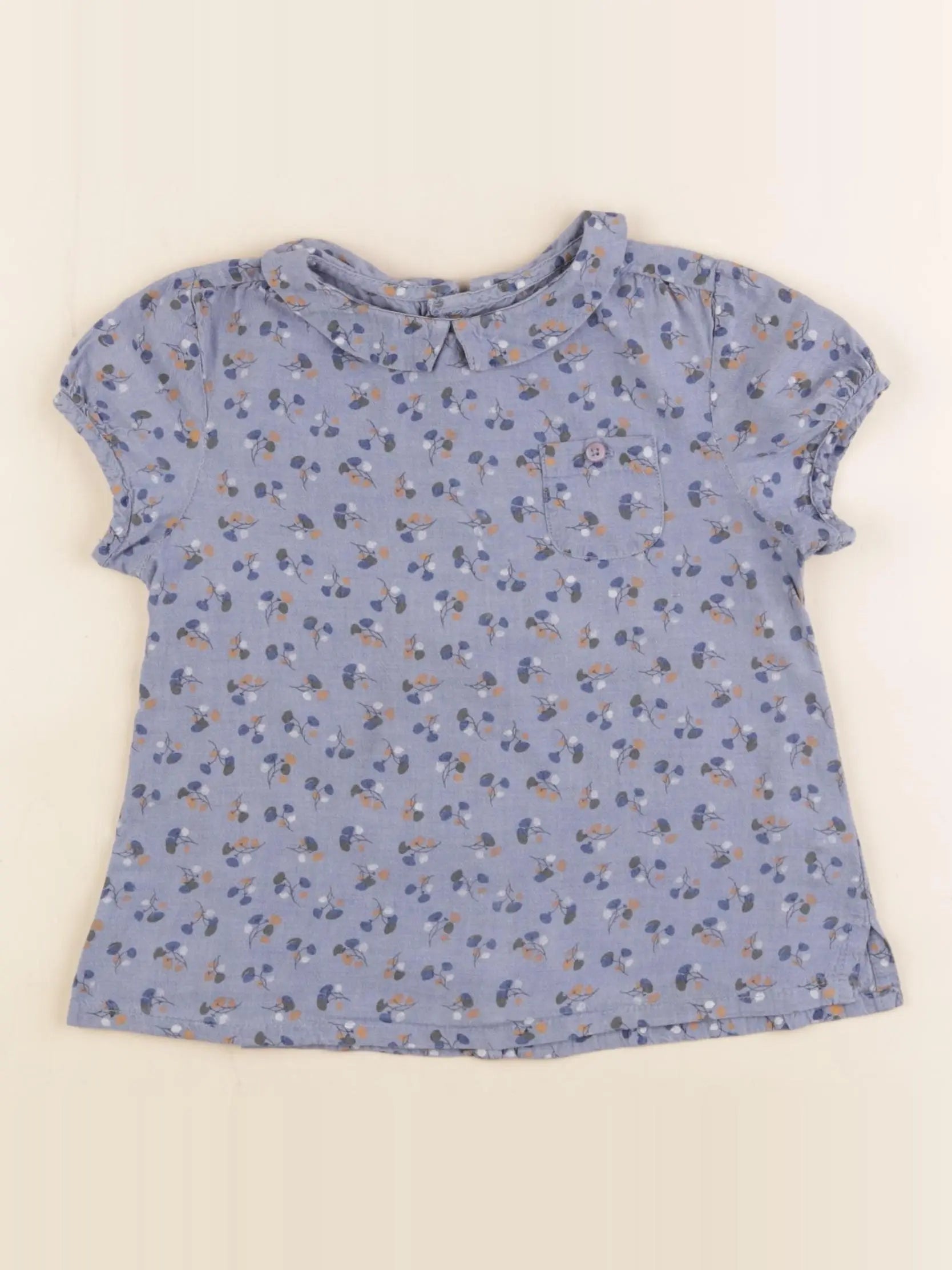 Monoprix - blouse bleu - 4 ans