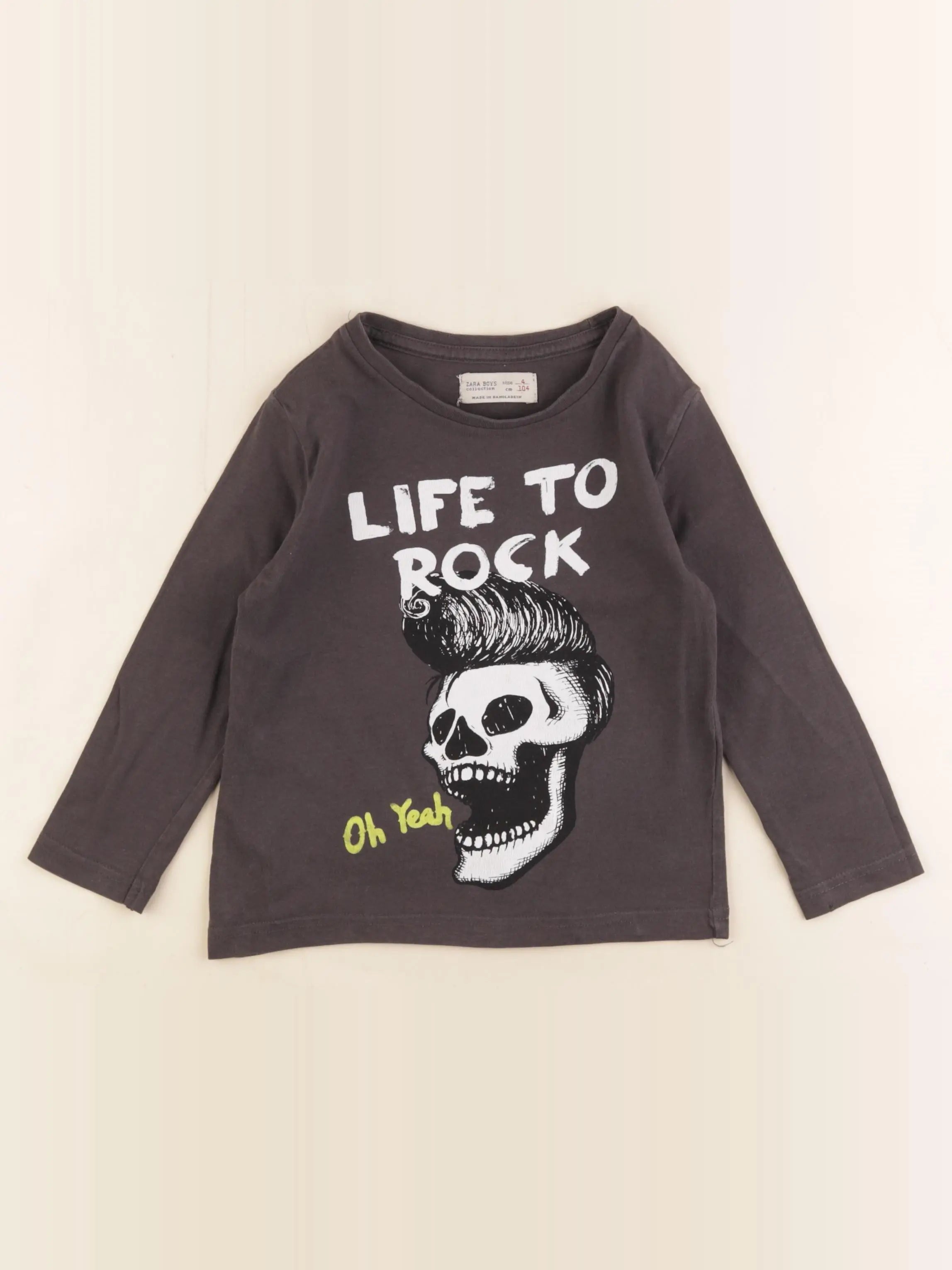 Zara - tee-shirt gris - 4 ans