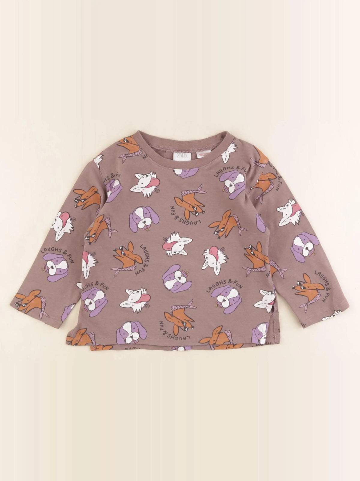 Zara - tee-shirt taupe - 2/3 ans