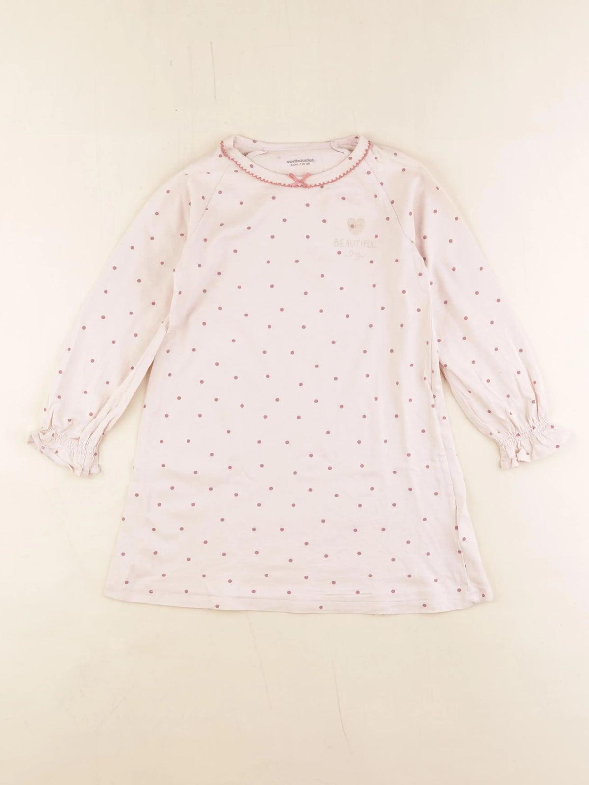 Vertbaudet - chemise de nuit coton rose - 6 ans