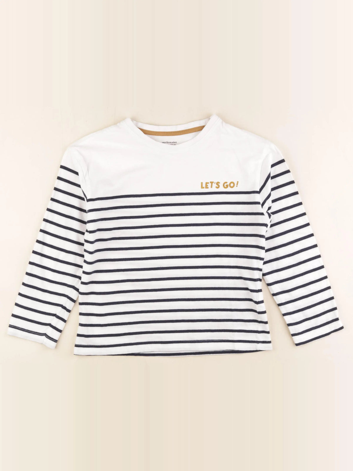 Vertbaudet - tee-shirt blanc, bleu - 10 ans